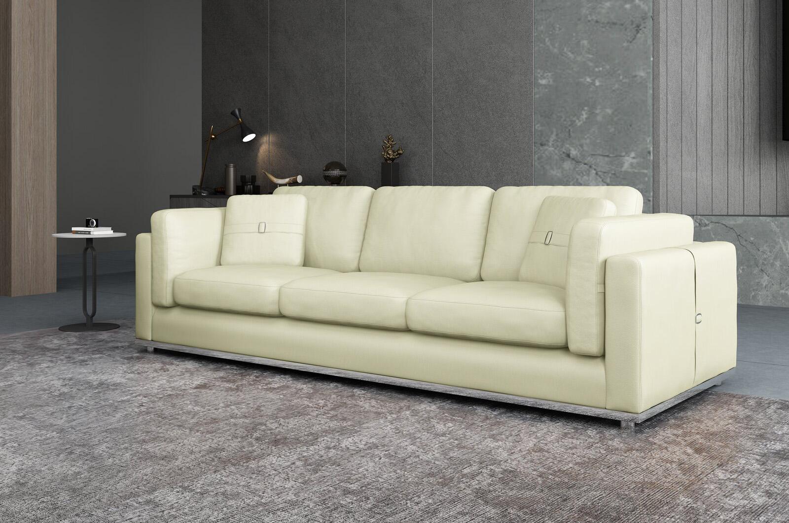 Contemporary, Modern Sofa PICASSO EF-25551-S in Off-White Leather