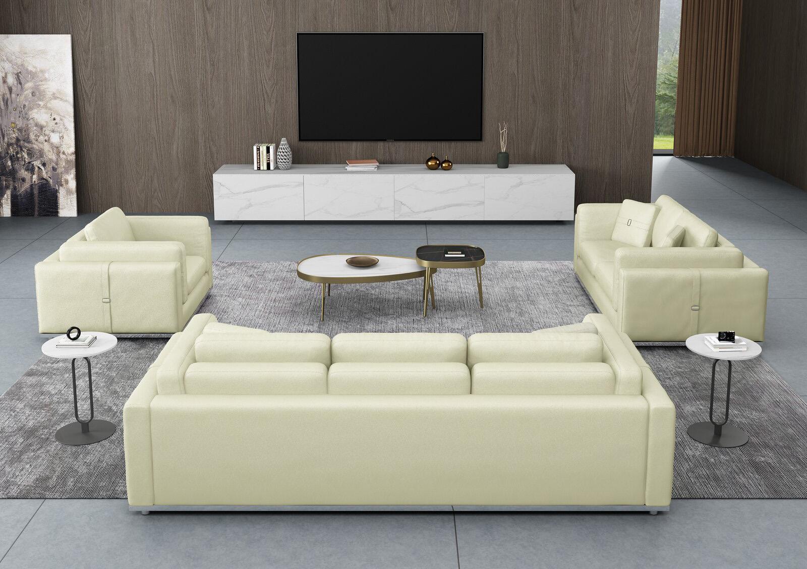 

    
Off White Italian Leather Sofa Set 3Pcs Contemporary PICASSO EUROPEAN FURNITURE
