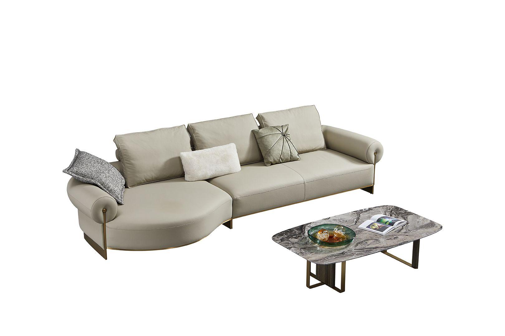 Contemporary Sectional Sofa EK-LY1002 EK-LY1002 in Gray Fabric