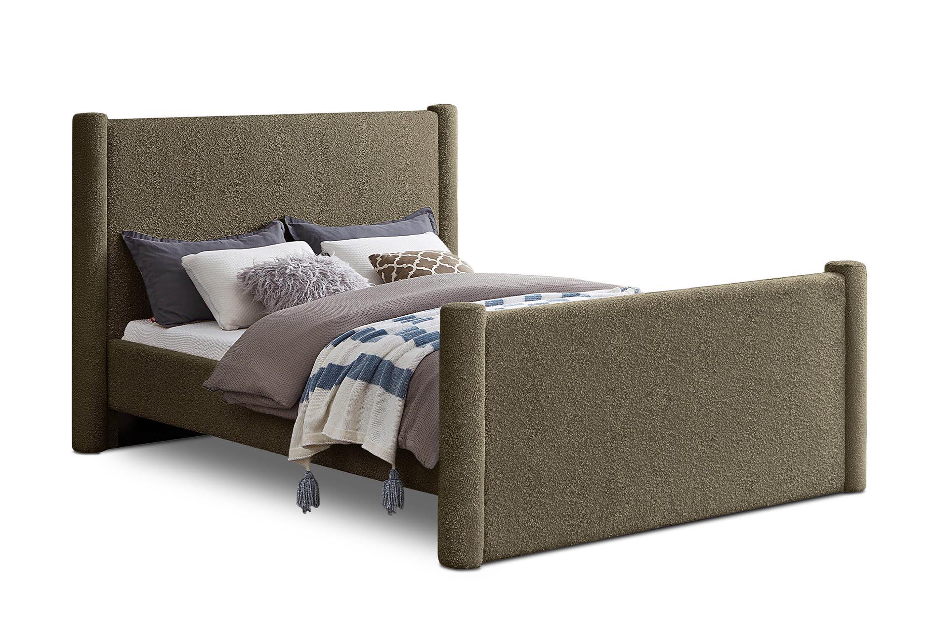 

    
Olive Green Boucle Queen Bed ELIAS B1299Olive-Q Meridian Contemporary Modern
