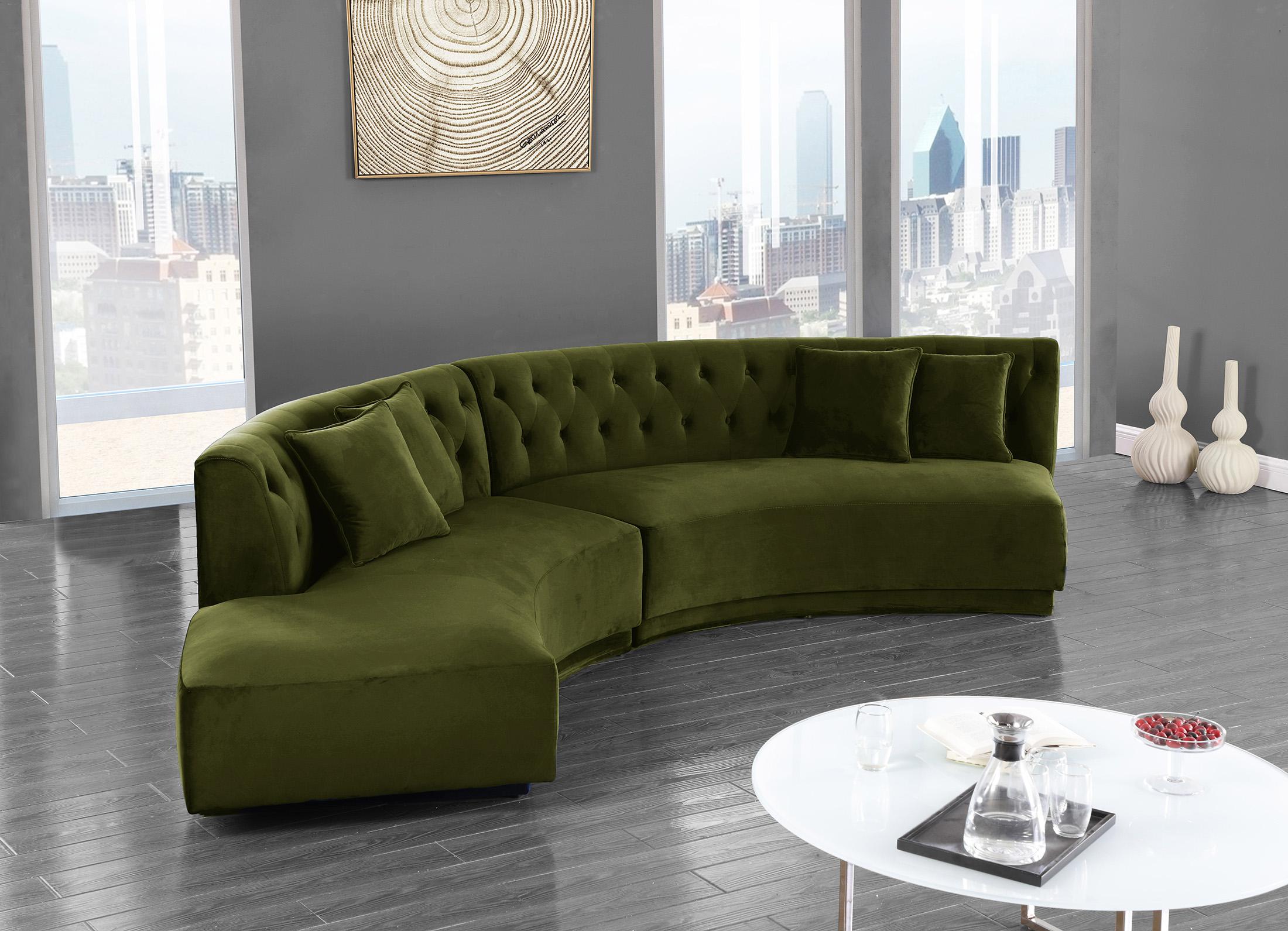 

        
Meridian Furniture KENZI 641Olive-Set Sectional Sofa Set Green Velvet 704831401028
