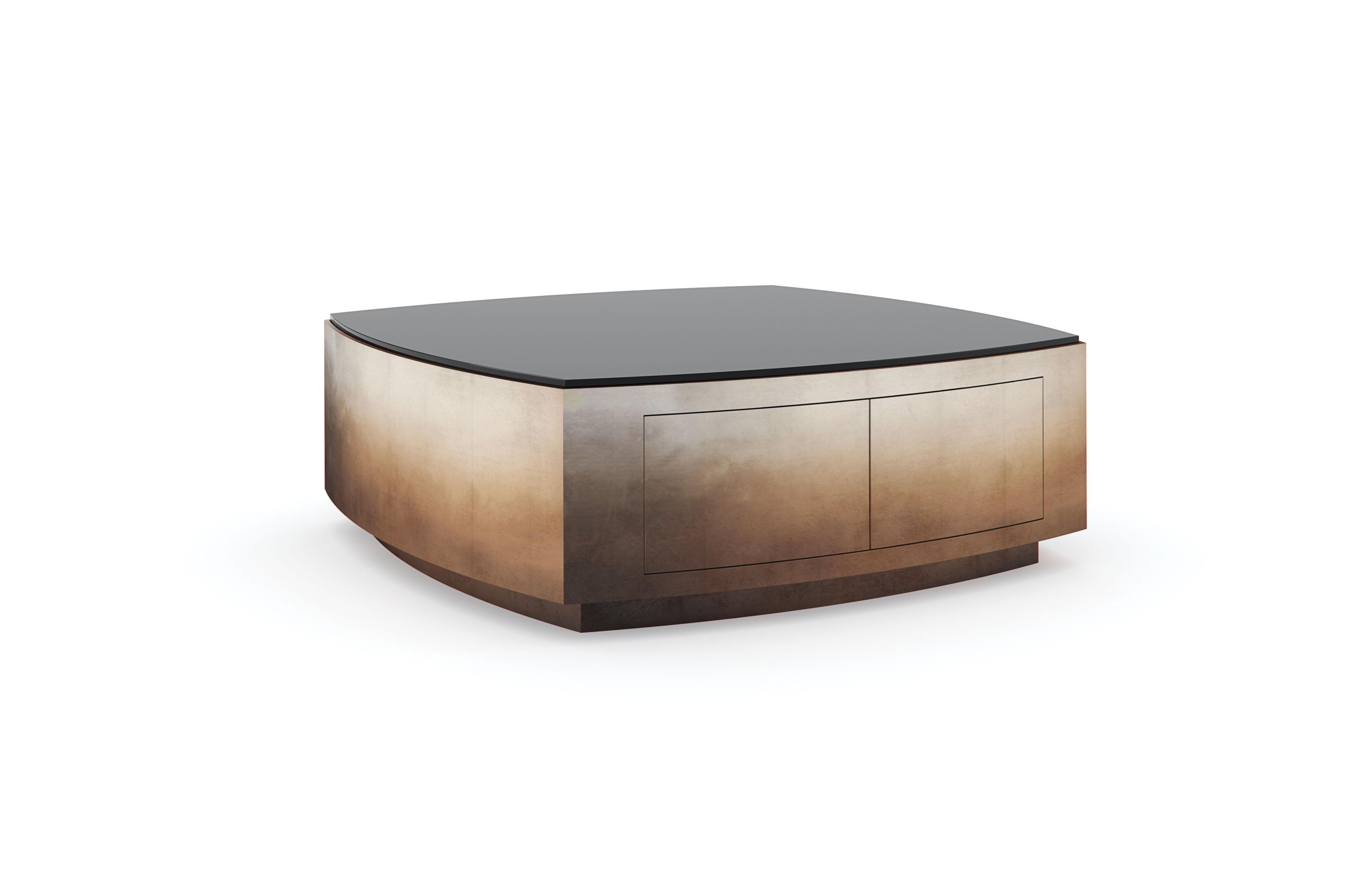 Contemporary Coffee Table CASE CLOSED CLA-020-402 in Smoked, Brown 