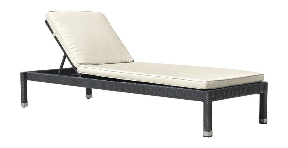 Modern Outdoor Chaise Lounger Onyx PJO-1901-BLK-CL in Gray, Black, Beige Fabric