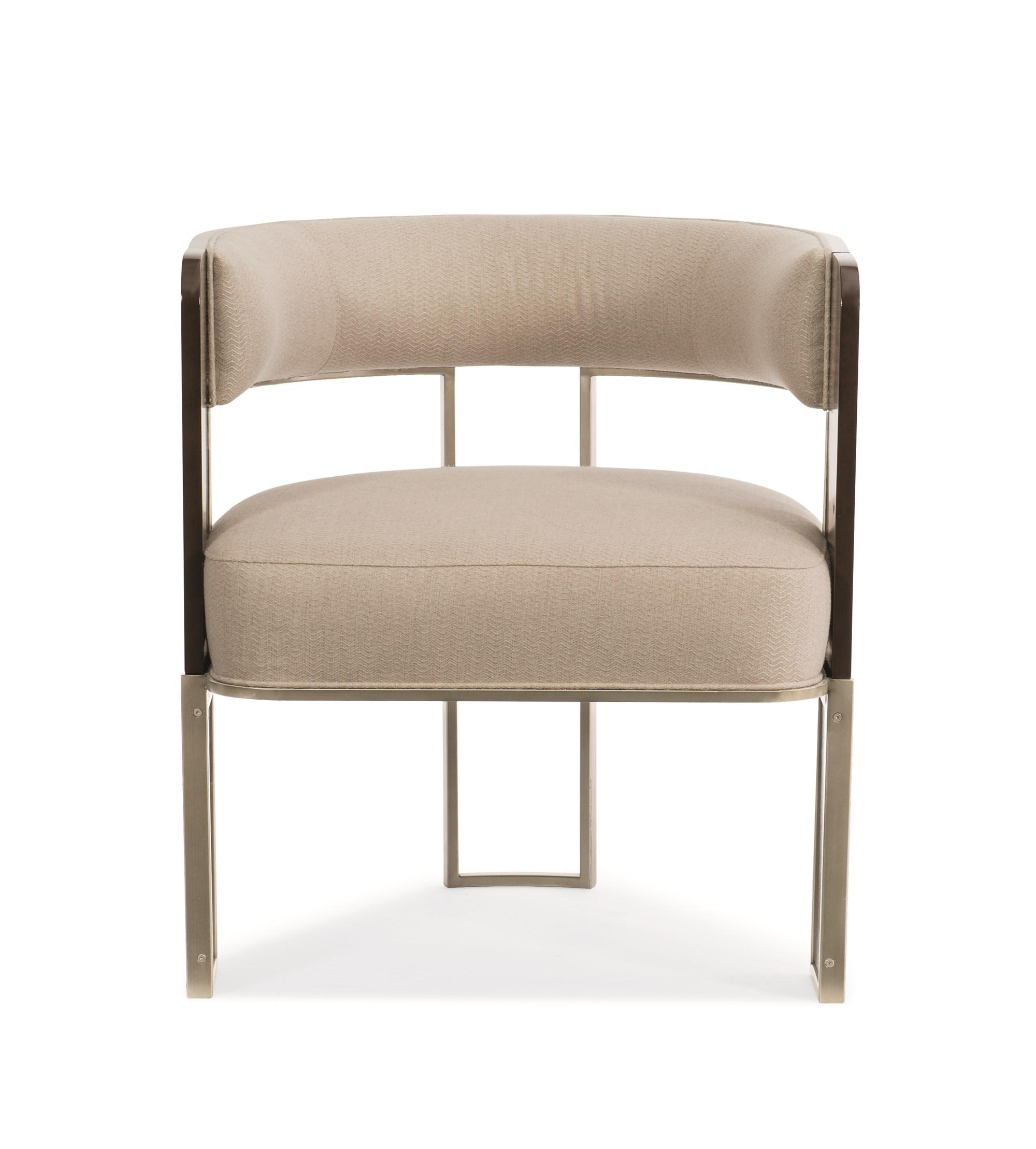 

    
Open Barrel-Back Cream Fabric STREAMLINER CHAIR by Caracole
