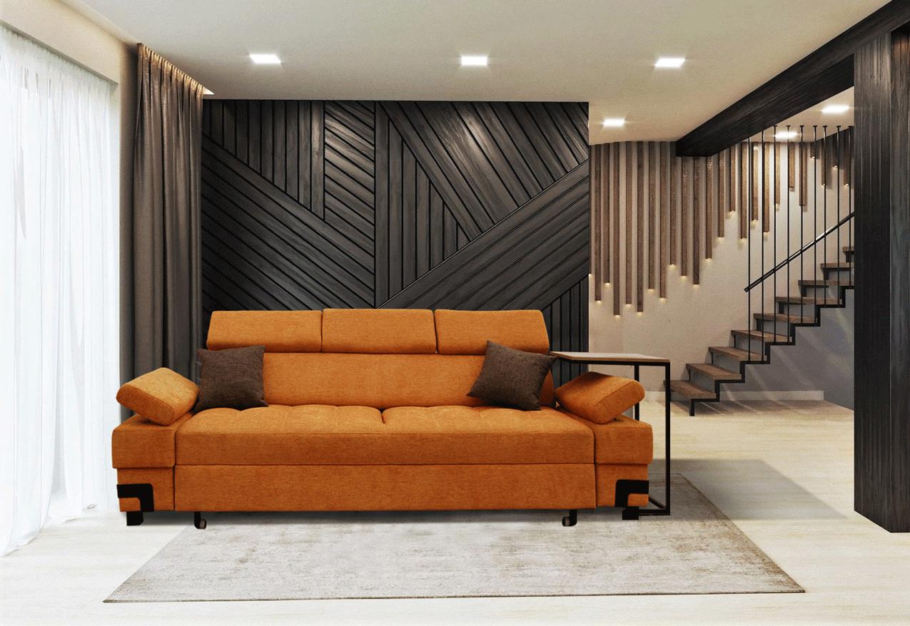 Contemporary, Modern Sofa bed GARDASOFABED GARDASOFABED in Orange Fabric