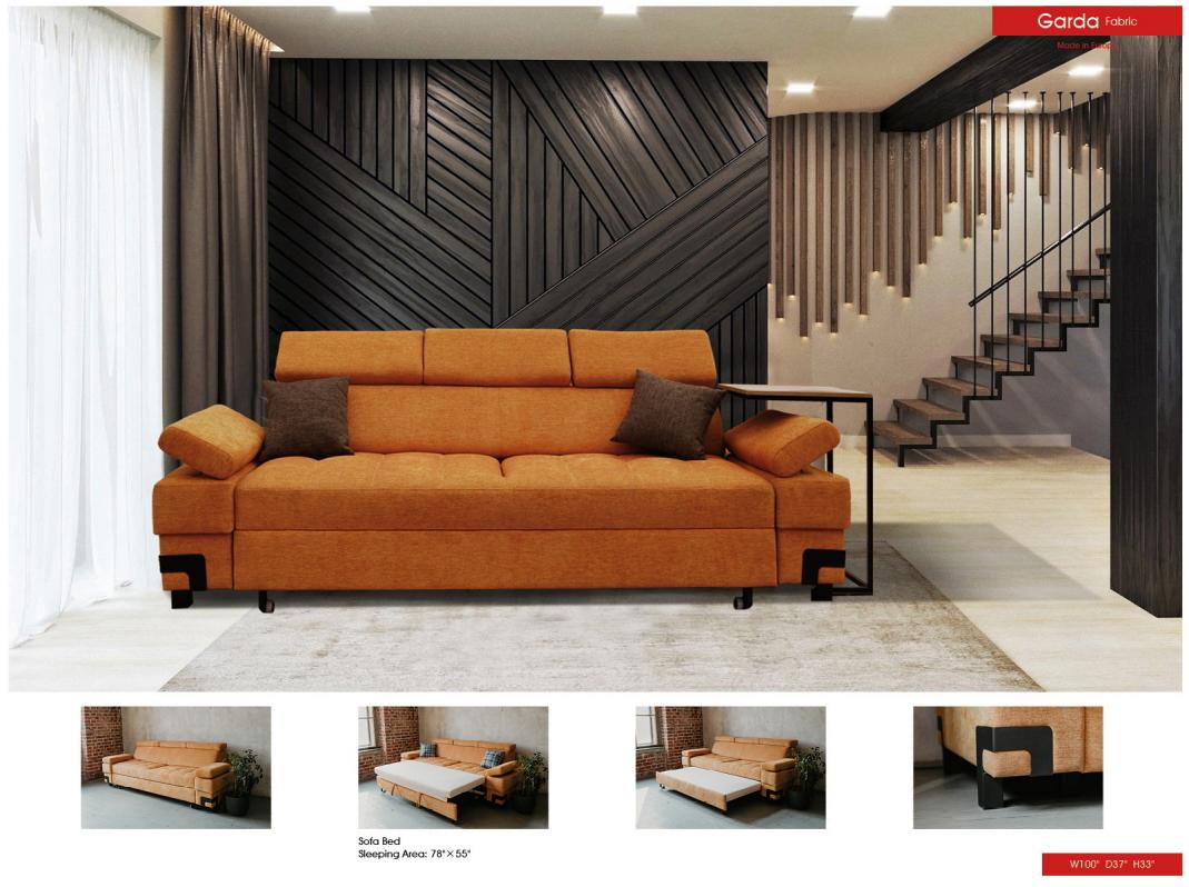 

    
Orange Fabric Sofa Bed GARDA ESF Contemporary Modern By Mikhail Di Oro
