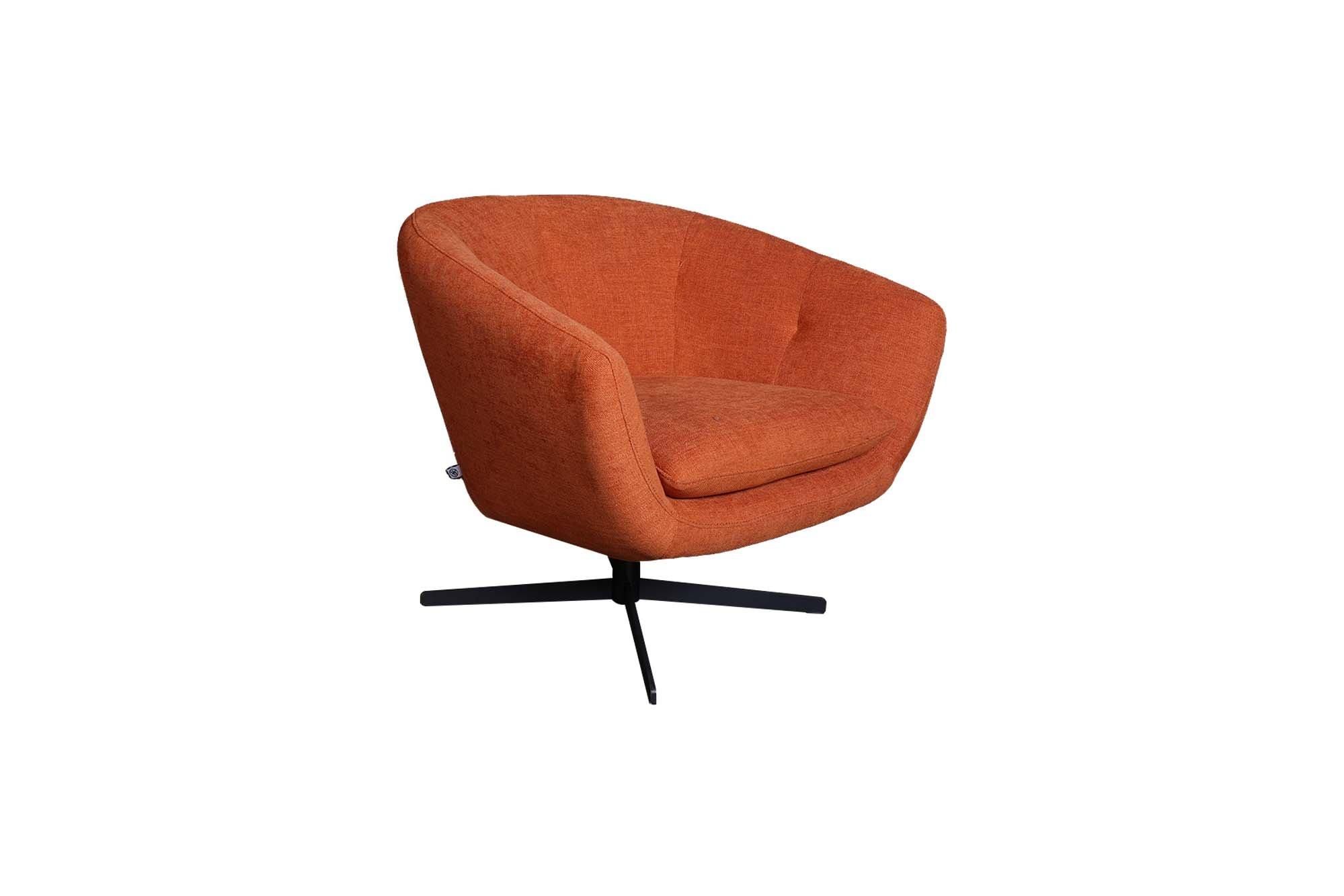 

    
Orange Fabric Swivel Chair Set 2Pcs 599 Allison Moroni Mid-Century Modern
