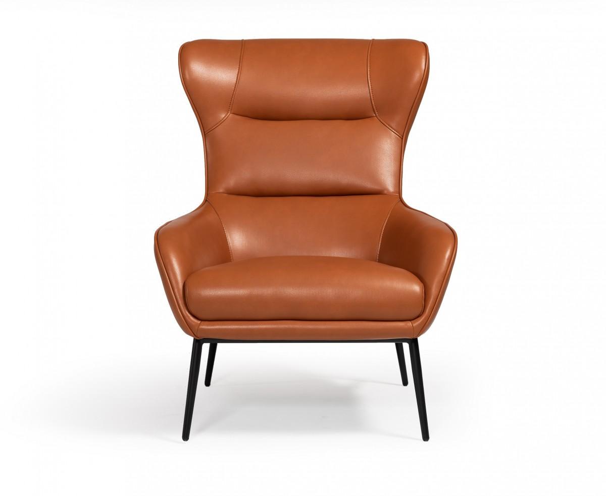 

    
Orange Leatherette Lounge Chair  VIG Divani Casa Susan Modern Contemporary
