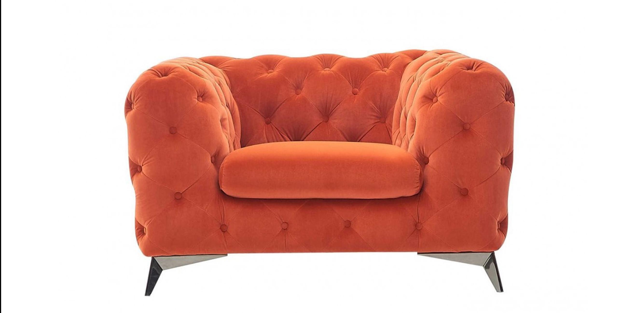 

    
Orange Velour Tufted Chair Set 2Pcs Divani Casa Delilah VIG Contemporary Modern
