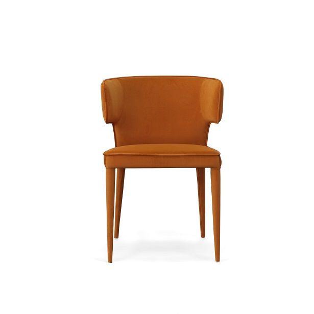 

    
Orange Velvet Dining Armchairs Set VIG Modrest Lucero
