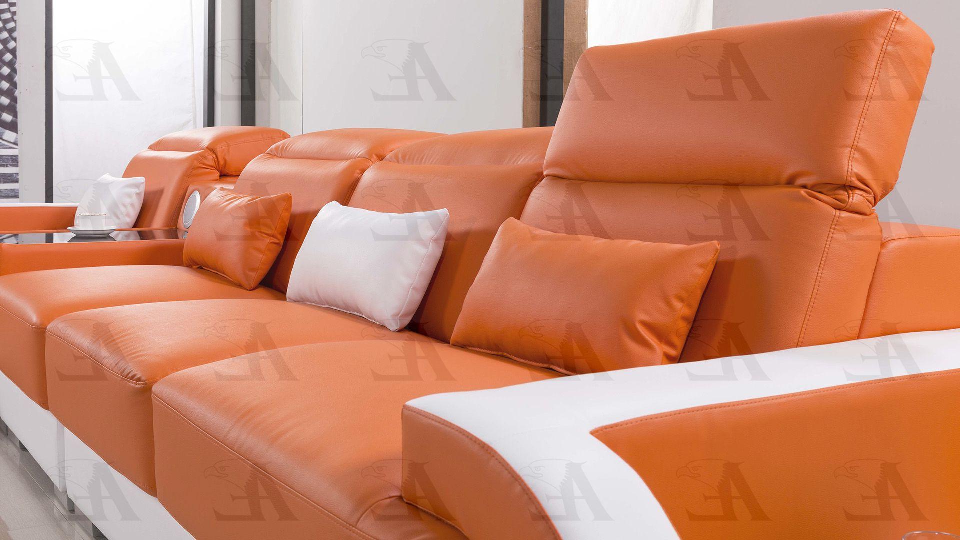 

    
Orange & White Faux Leather Sectional 4Pcs RIGHT American Eagle AE-LD812-ORG.IV
