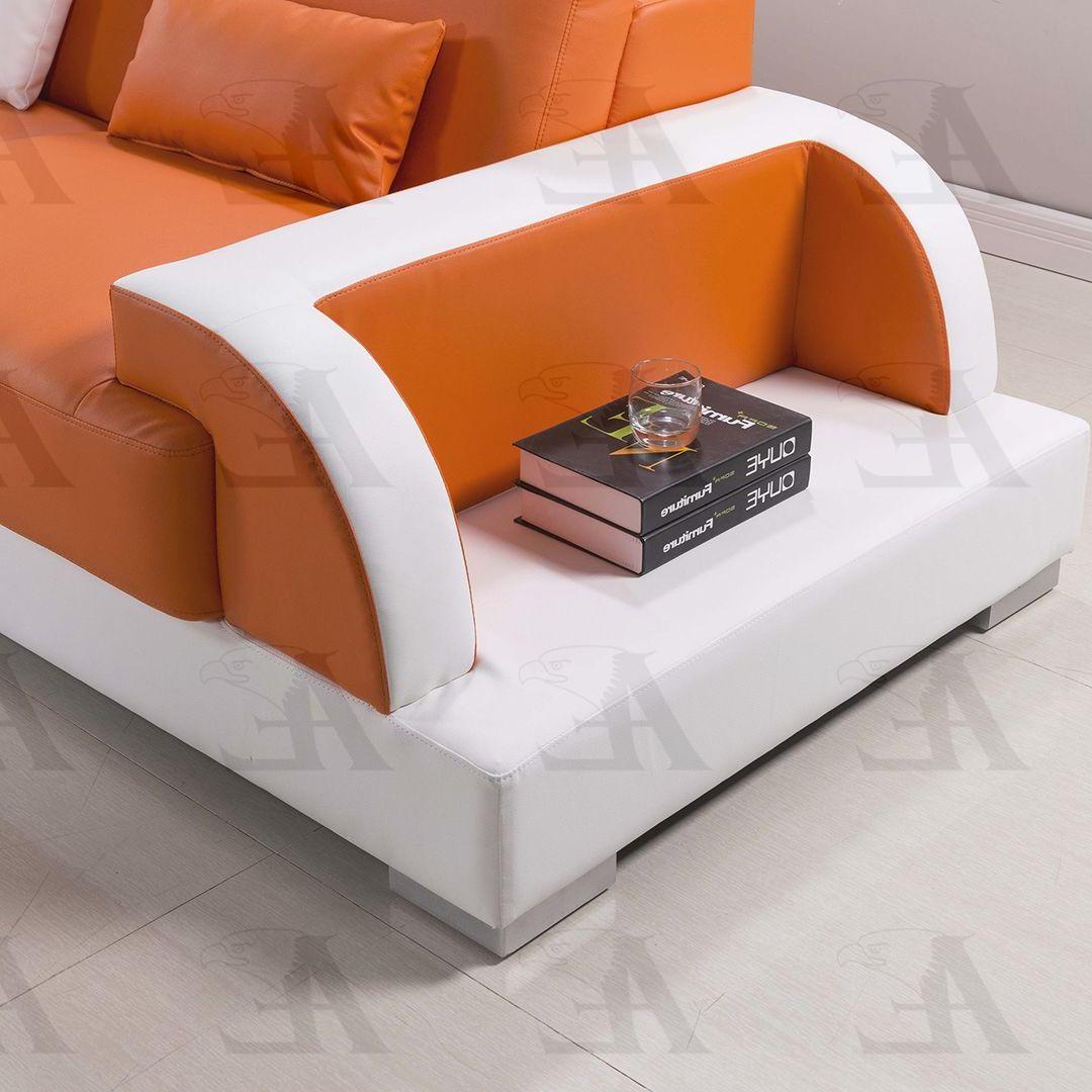 

                    
American Eagle Furniture AE-LD812-ORG.IV Sectional Sofa White/Orange Faux Leather Purchase 
