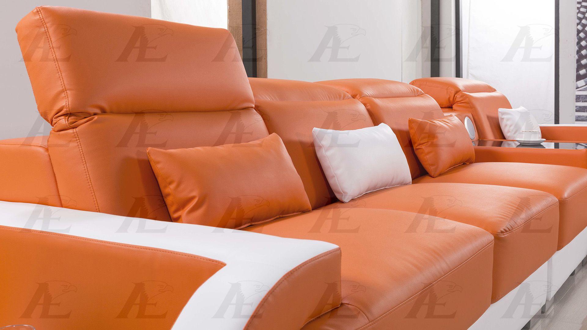

    
Orange & White Faux Leather Sectional 4Pcs LEFT American Eagle AE-LD812-ORG.IV
