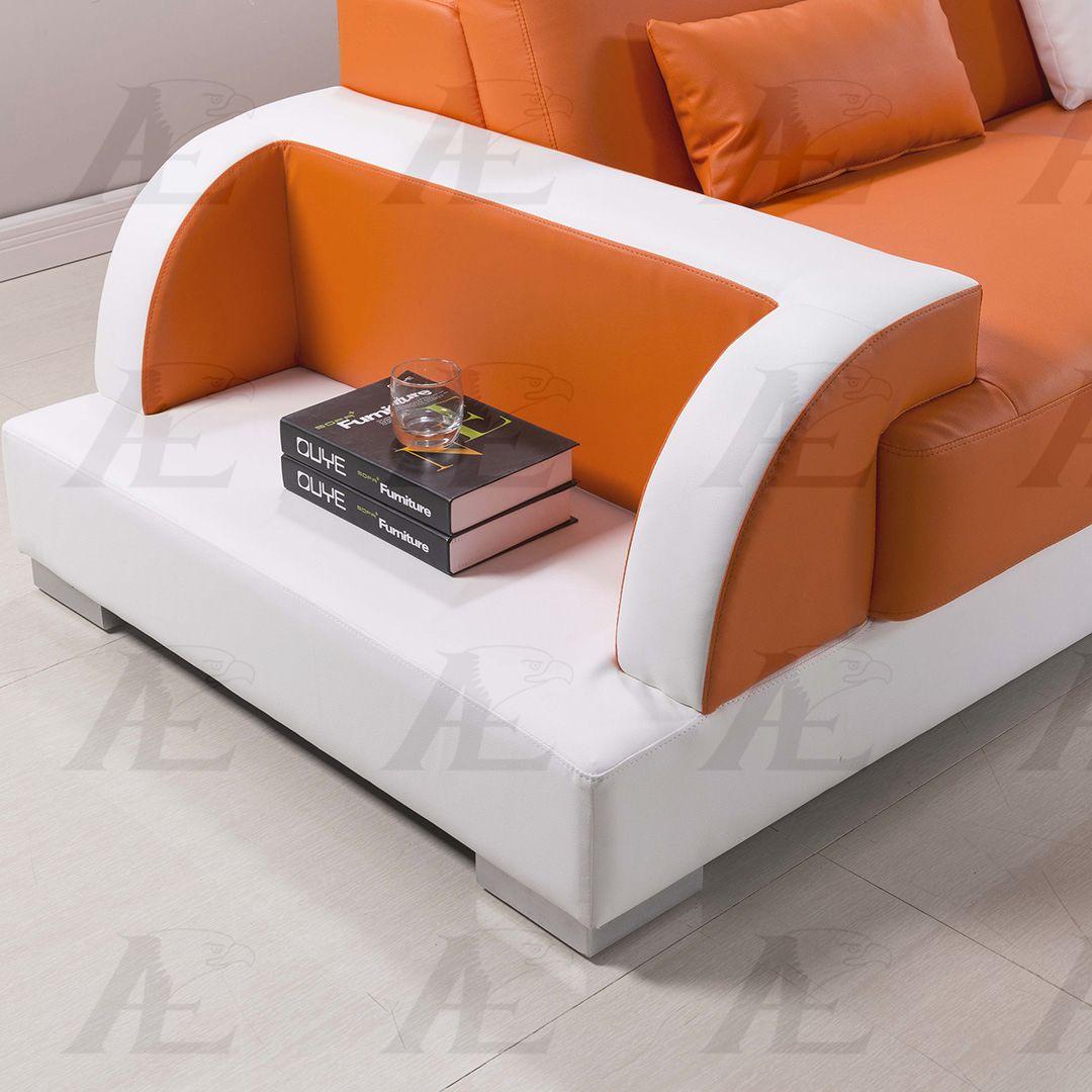 

                    
American Eagle Furniture AE-LD812-ORG.IV Sectional Sofa White/Orange Faux Leather Purchase 
