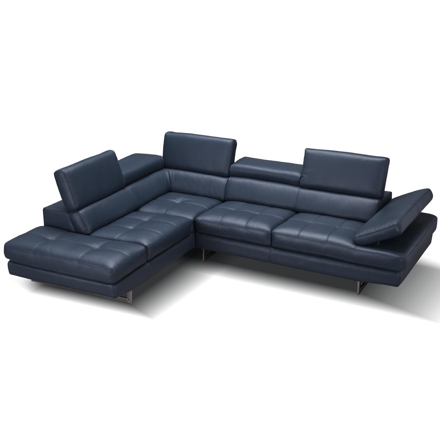 Contemporary Sectional Sofa Ashburton Ashburton Sectional BLUE in Blue Leather