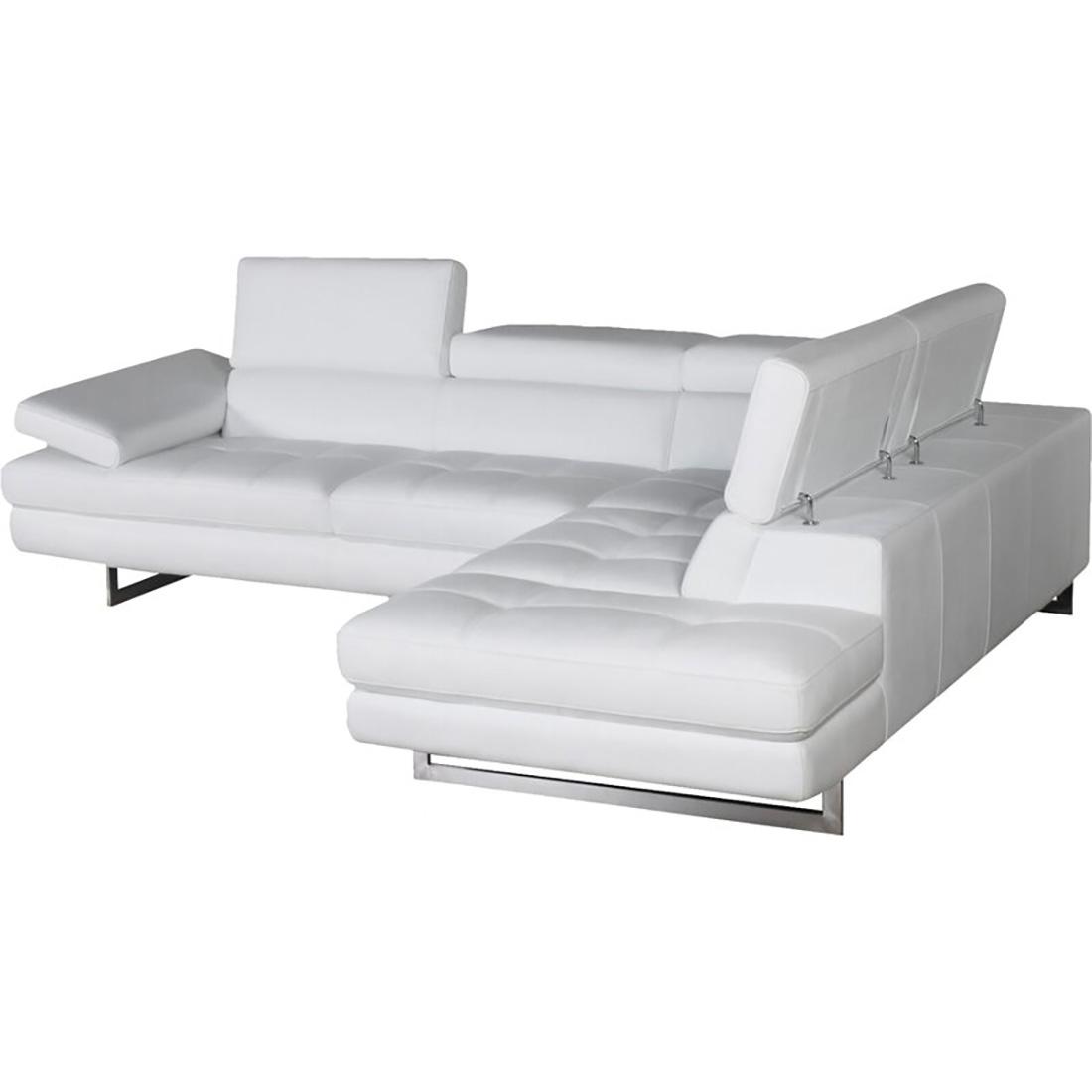 Contemporary Sectional Sofa Ashburton Ashburton Sectional White in White Leather