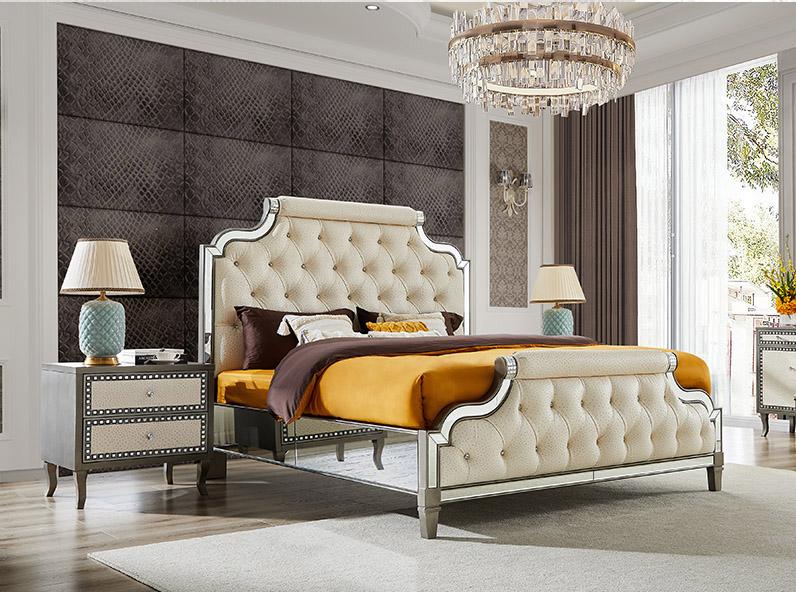 

    
Ostrich Embossed Leather King Bedroom Set 3Pcs Homey Design HD-3590
