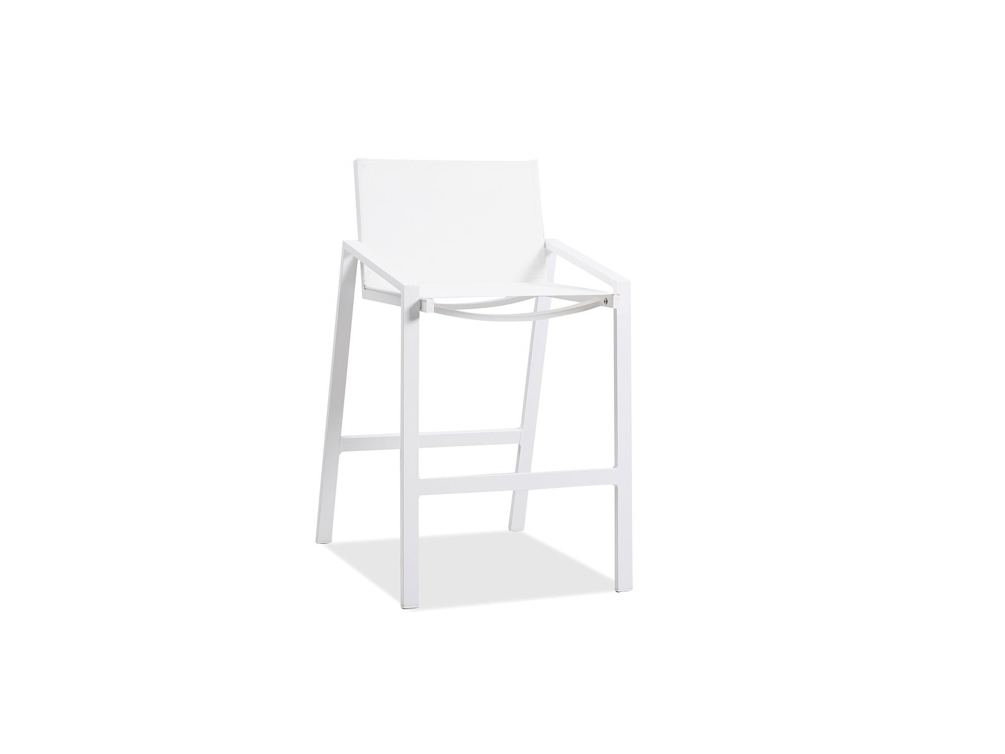 

    
Contemporary White Aluminum Outdoor Barstool Set 2pcs WhiteLine BS1593-WHT Rio
