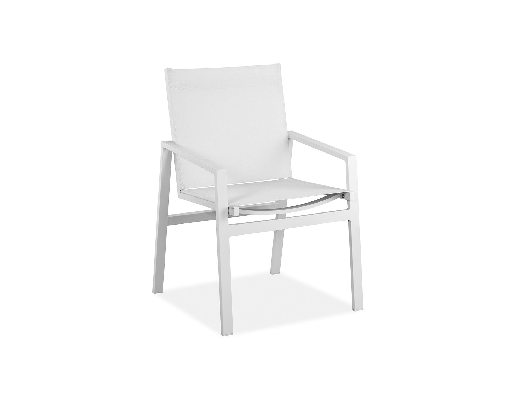 Contemporary Outdoor Dining Armchair Set DAC1593-WHT Rio DAC1593-WHT in White textiline