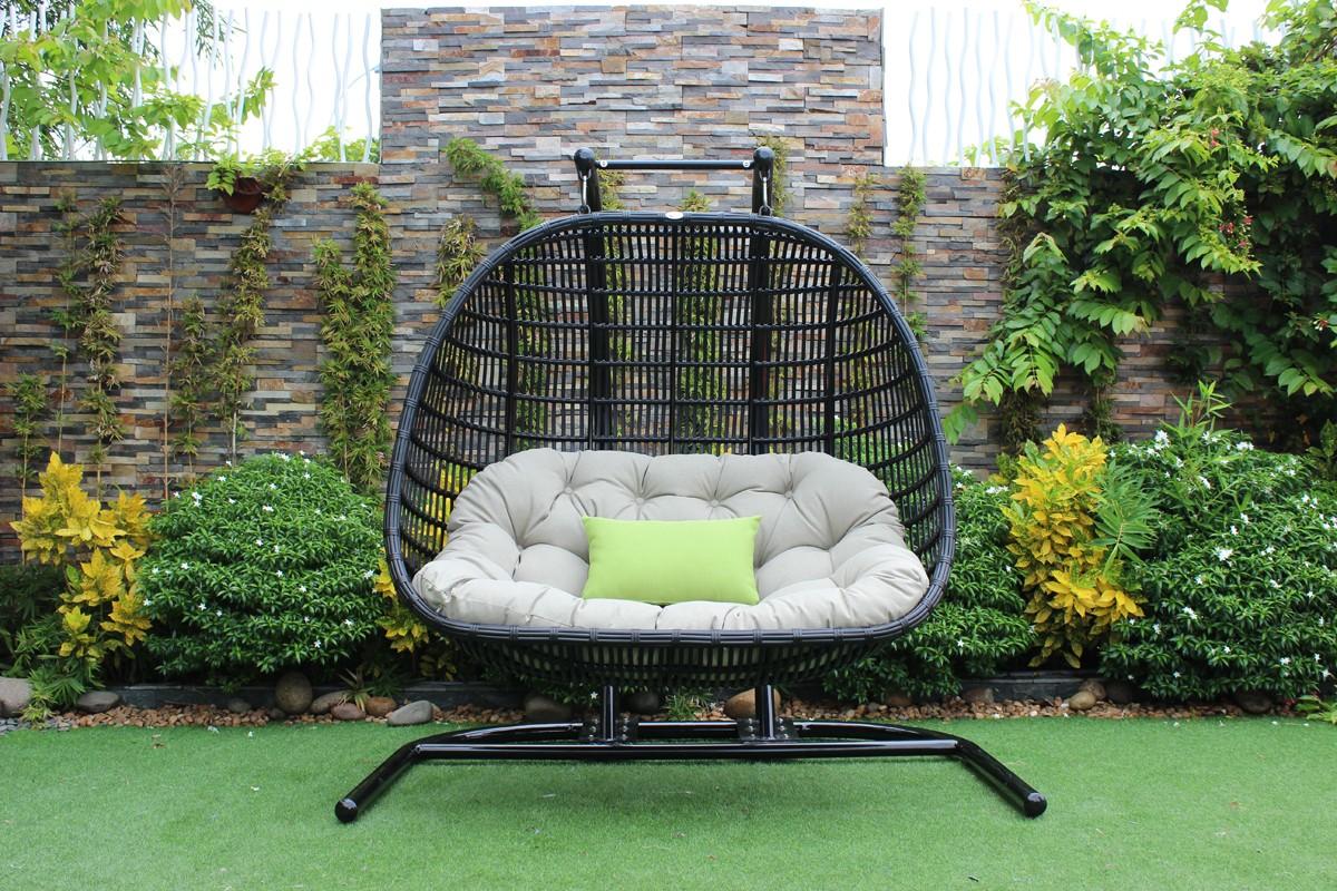 

    
Greenburgh Outdoor Swing Chair by Bayou Breeze BLACK
