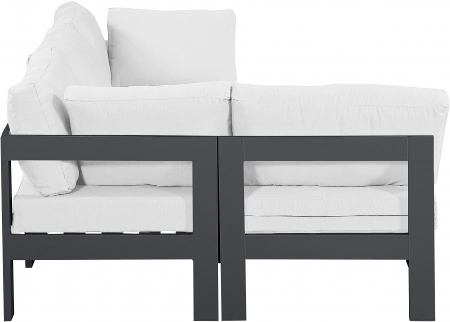 

        
Meridian Furniture NIZUC 376White-Sec4A Patio Sectional White/Gray Fabric 94308262147
