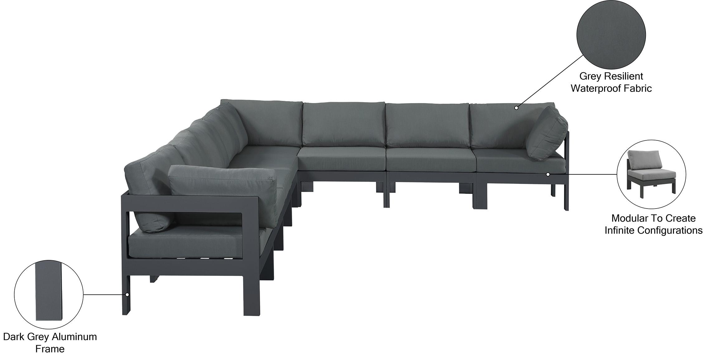 

    
376Grey-Sec8A Meridian Furniture Patio Sectional
