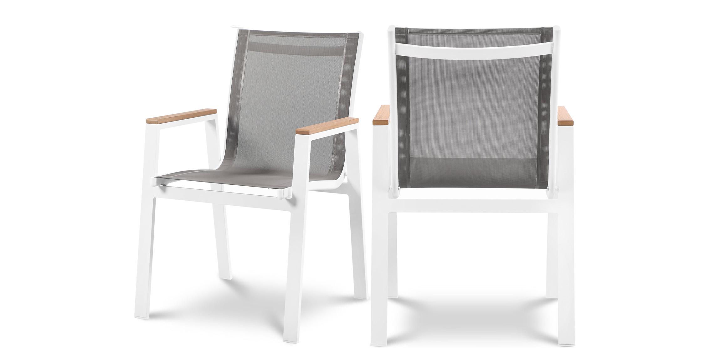 Contemporary Patio Chair Set NIZUC 365Grey-AC 365Grey-AC in White, Gray 