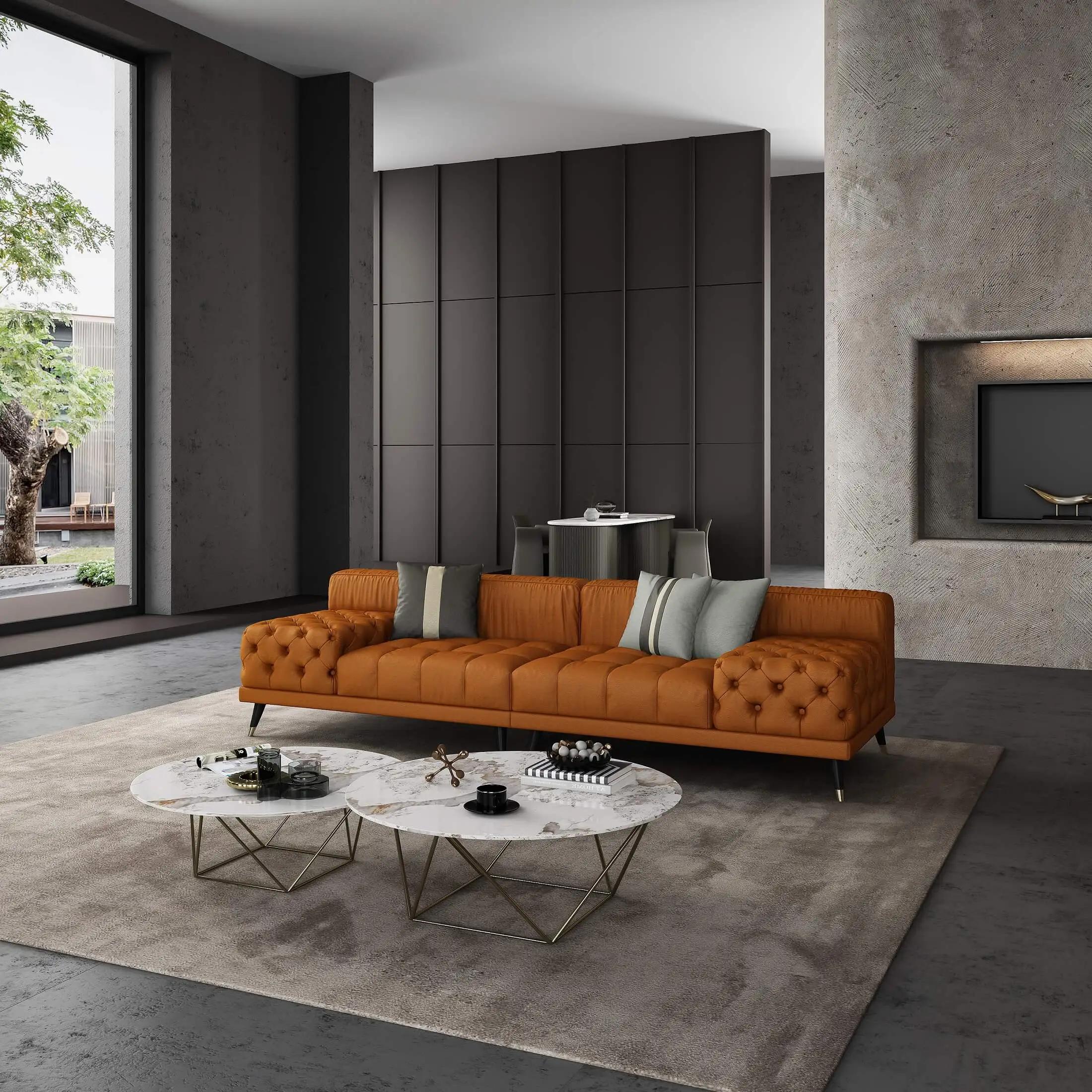 

    
Modern Cognac Leather 4-Seater Sofa Outlander EUROPEAN FURNITURE
