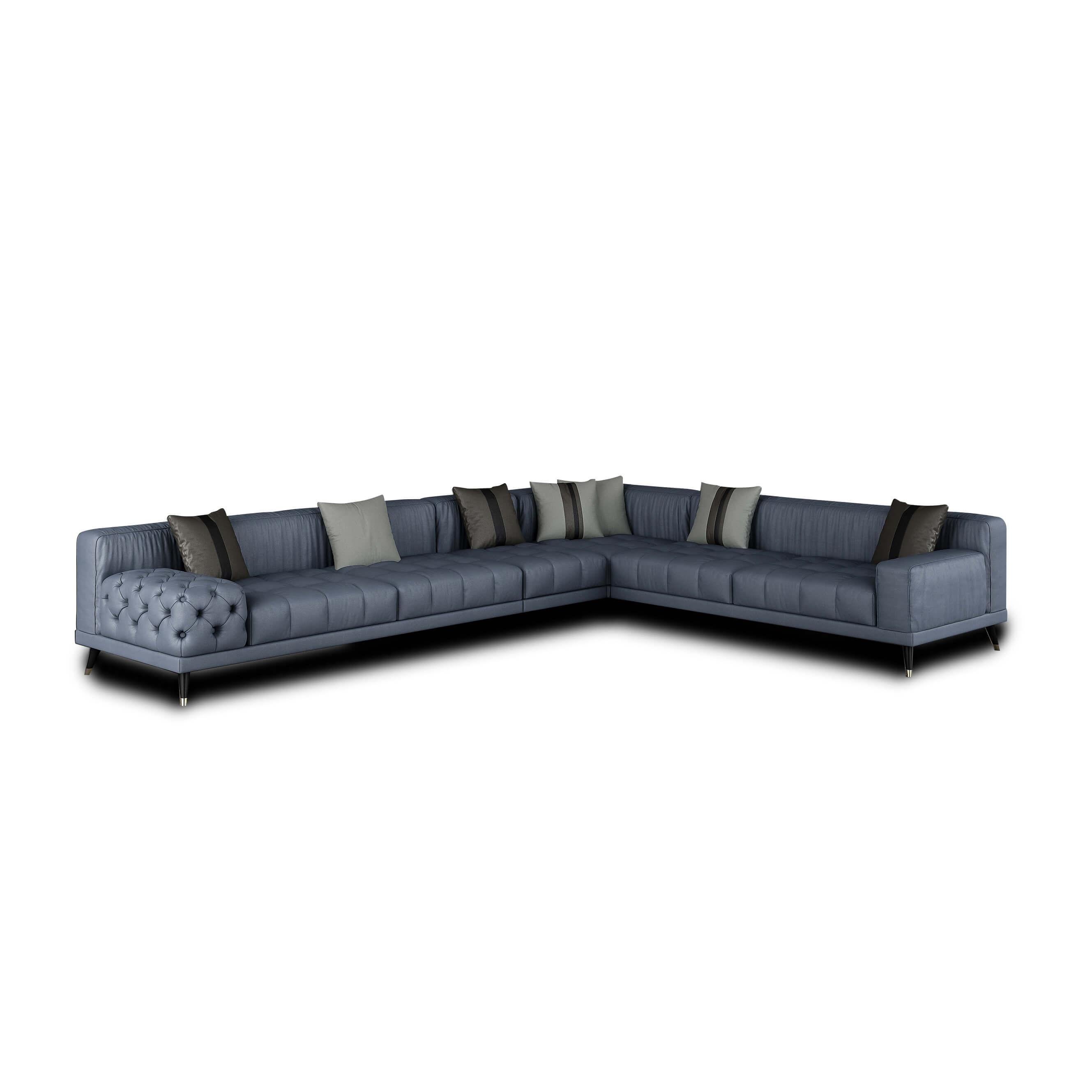 Modern Modular Sectional Sofa Outlander EF-88888-4PC in Gray Leather
