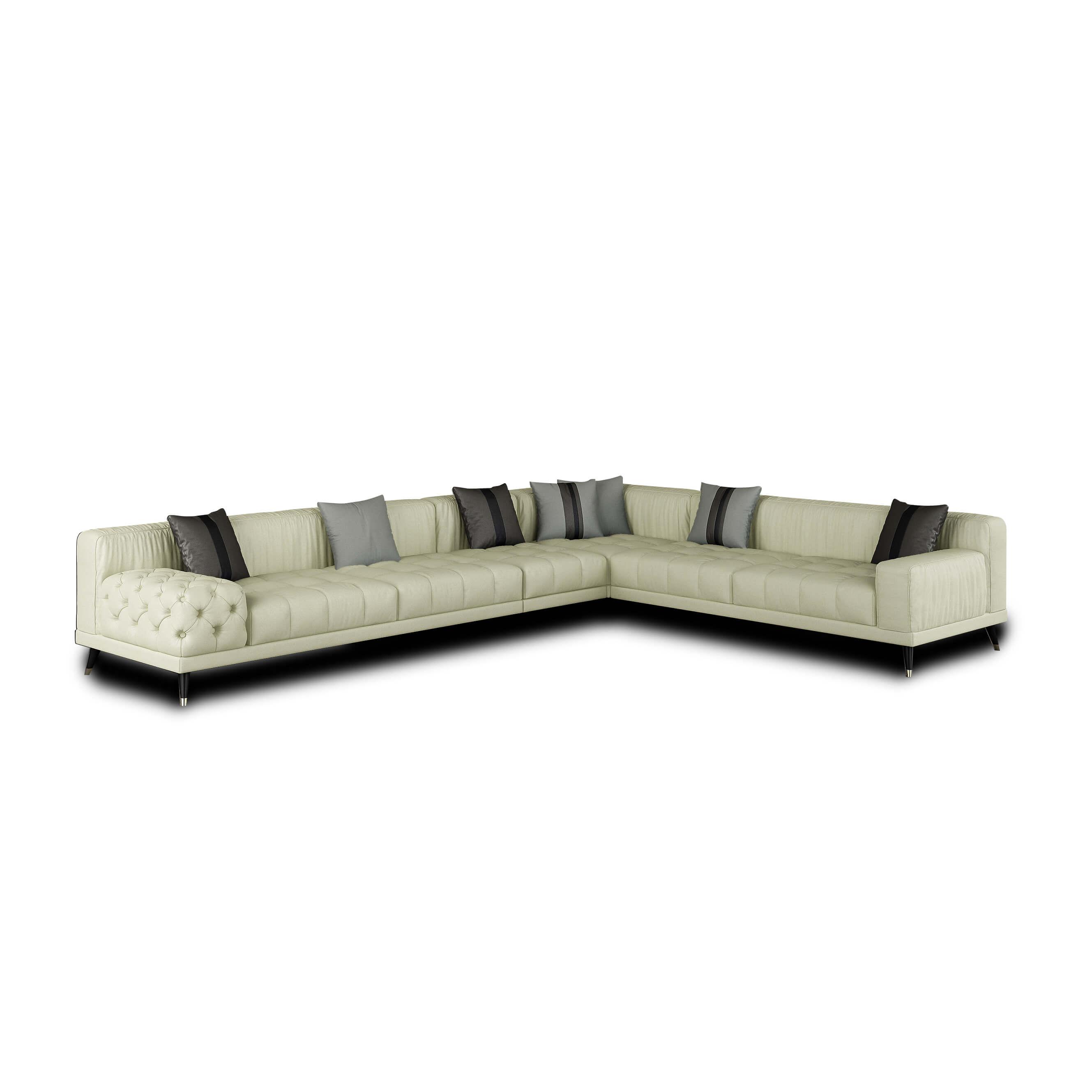 Modern Modular Sectional Sofa Outlander EF-88887-4PC in Off-White Leather