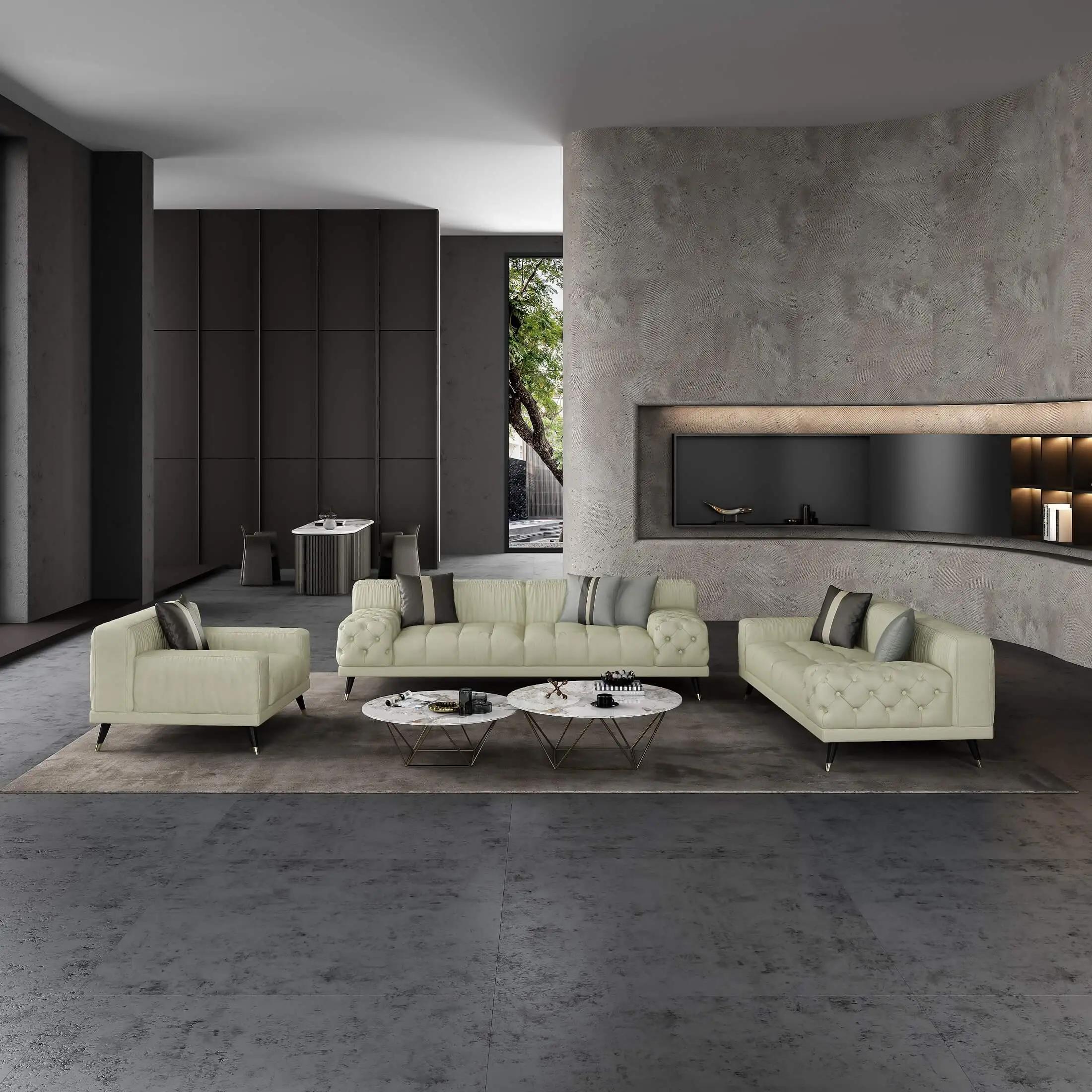 

    
EF-88881-2PC Off-White Italian Leather Sofa Set 2Pcs Contemporary PICASSO EUROPEAN FURNITURE
