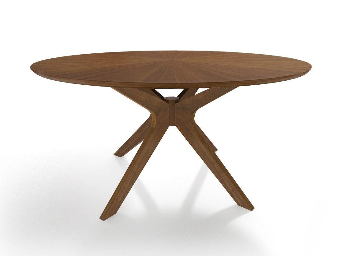 

    
Modern 47" Round Walnut Dining Table by VIG Modrest Prospect
