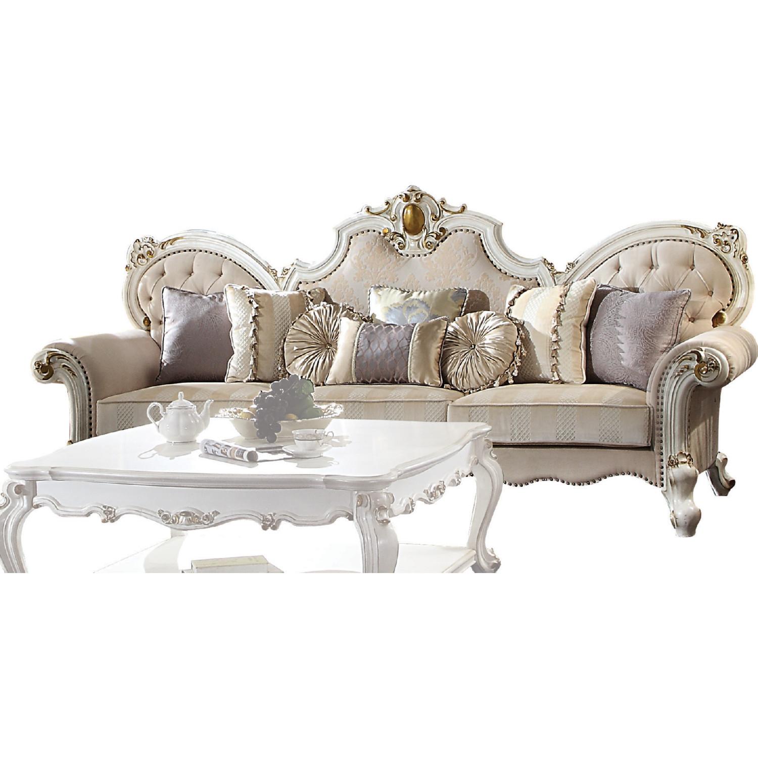 

    
Oversized Sofa Luxury Fabric & Antique Pearl Picardy II 55465 ACME Traditional
