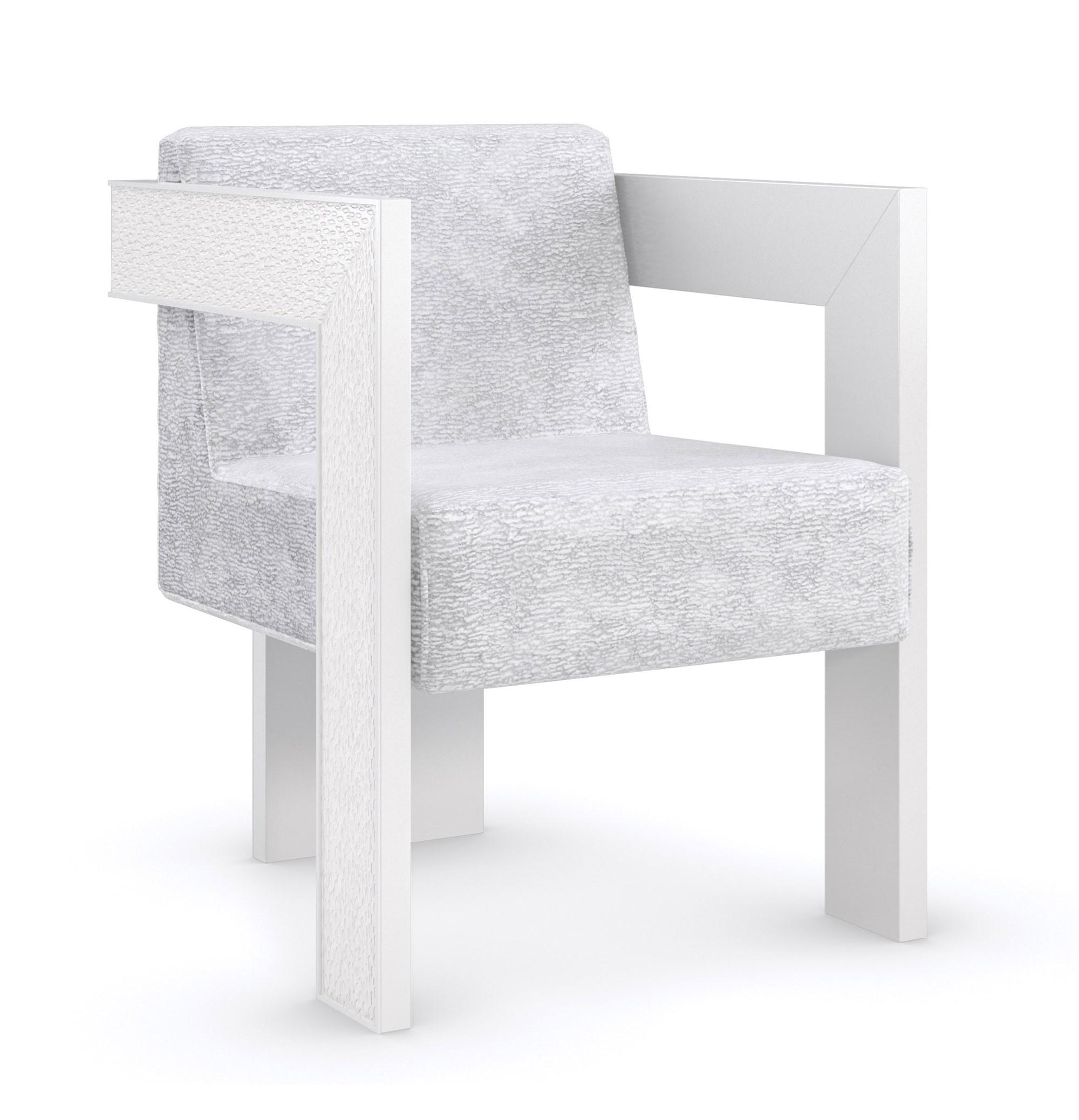 

    
Oyster Finish Three-Legged Accent Chair Modern CHISELED BODY by Caracole
