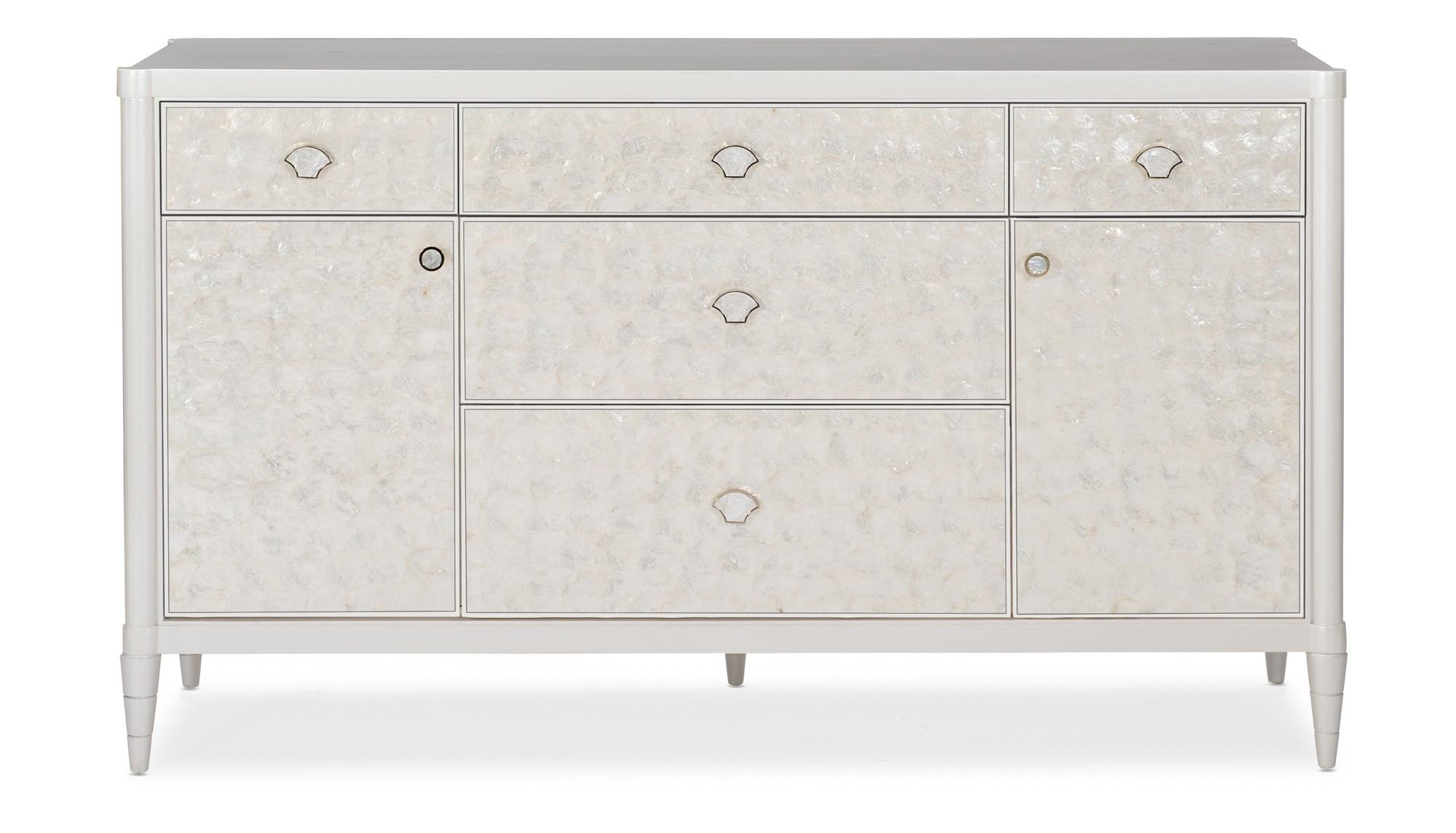 

    
Oyster & White Capiz Shell Finish Contemporary Dresser MOONRISE by Caracole
