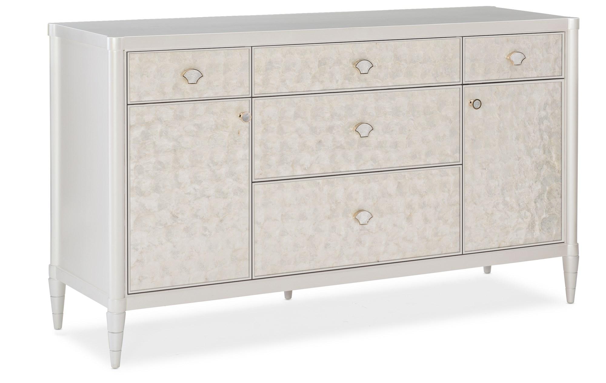 

    
Oyster & White Capiz Shell Finish Contemporary Dresser MOONRISE by Caracole
