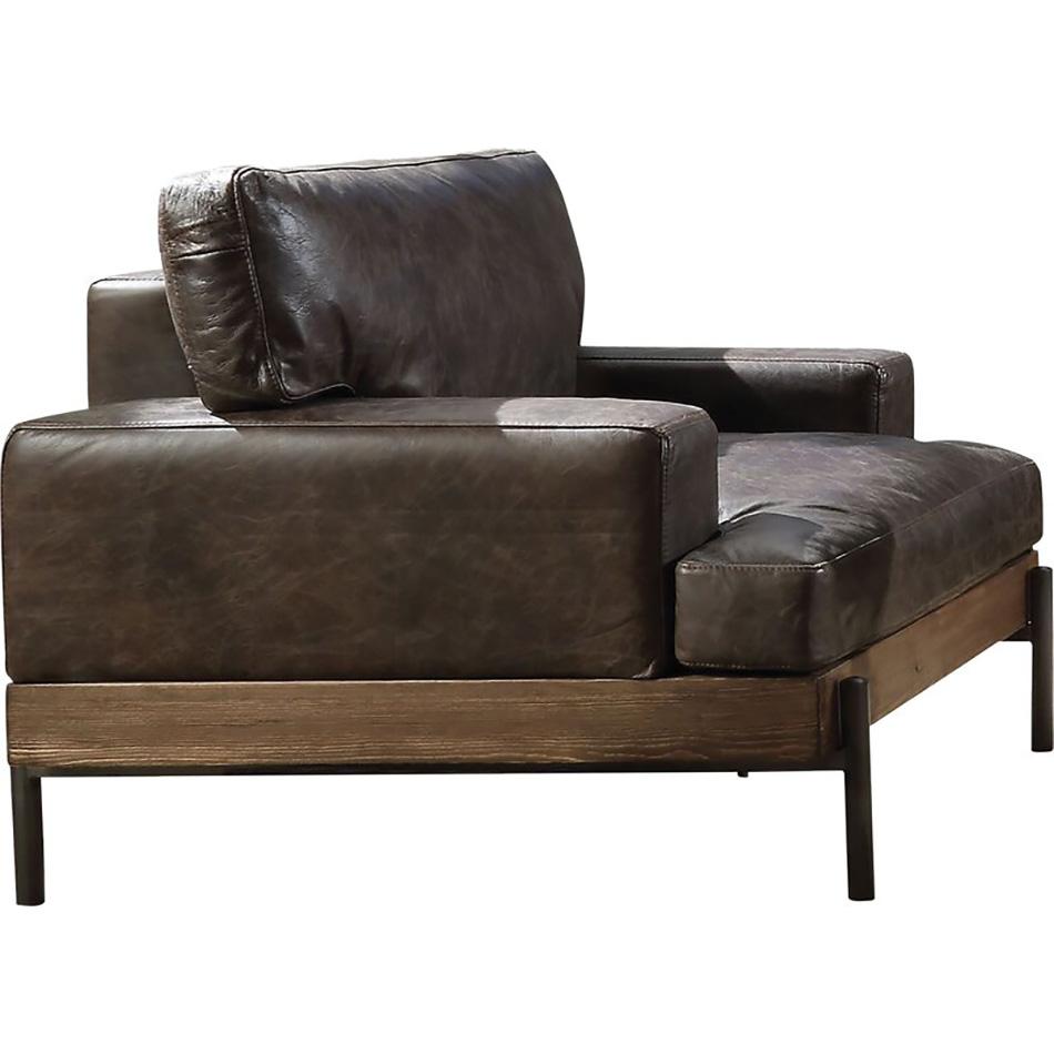 Vintage Oversized Chair SKU: W000890342 SKU: W000890342 in Brown, Chocolate Top grain leather
