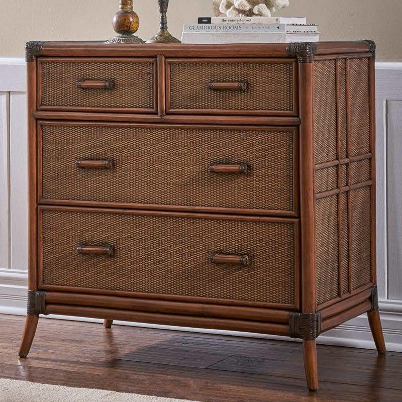 Contemporary Bachelor Chest Palm Island 1102-5646-ATQ in Brown 