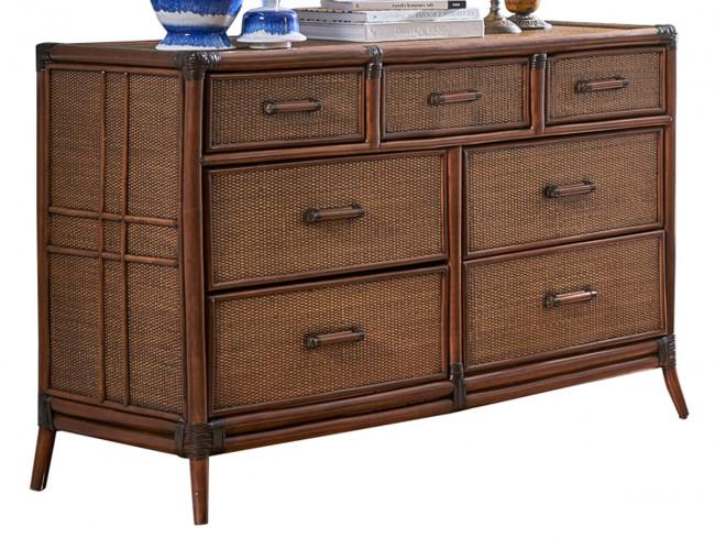 Contemporary Combo Dresser Palm Island 1102-5641-ATQ in Brown 