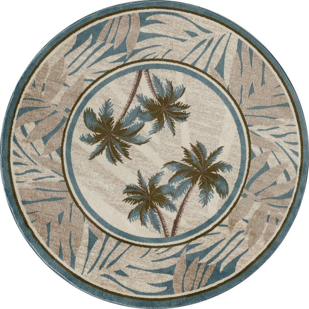 

    
Palmyra Frond Blue 5 ft. 3 in. Round Area Rug by Art Carpet
