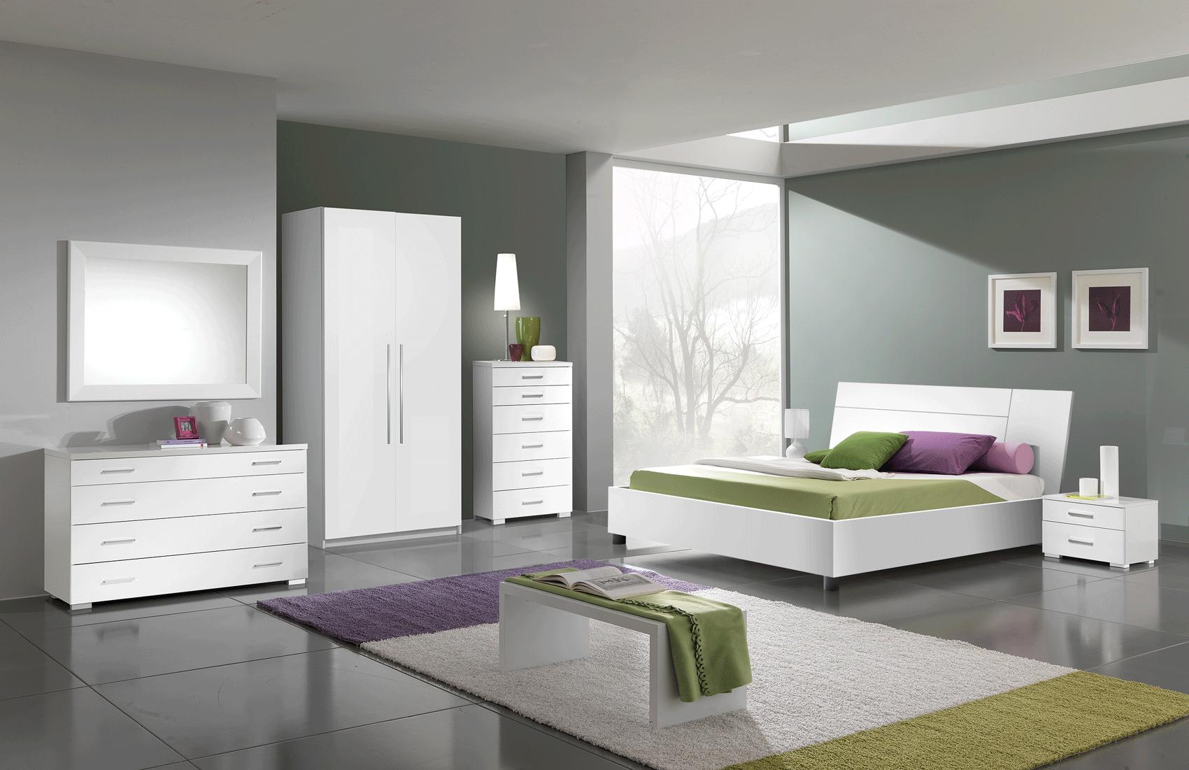 Contemporary, Traditional Platform Bedroom Set Panarea Panarea-EK-2ND-4PC in White 