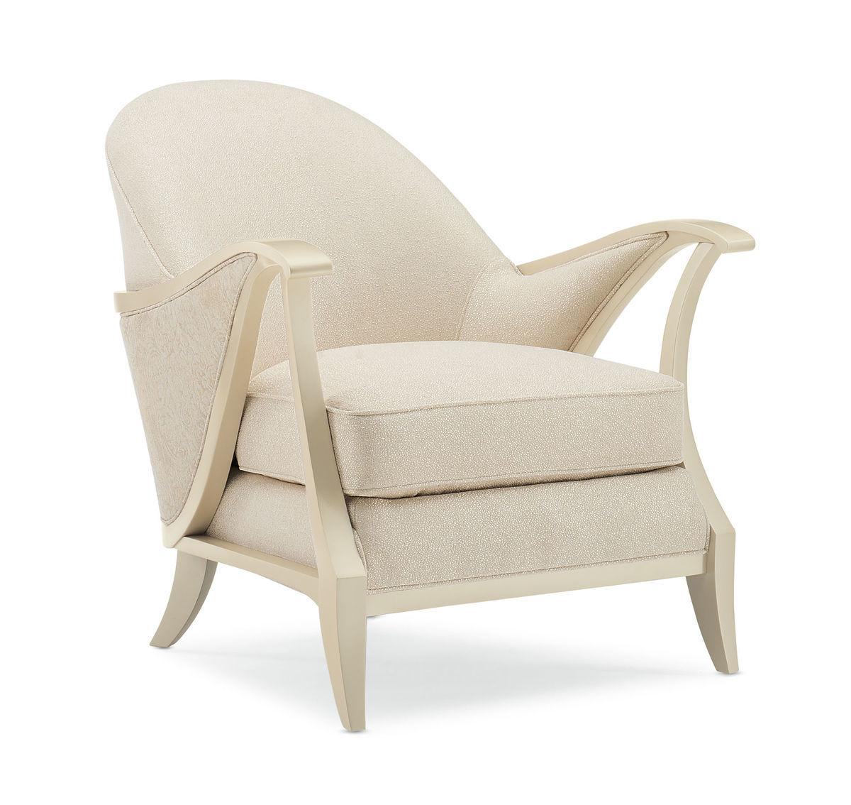 

    
Pearl Finish & Rich Damask Patterm Accent Chair CURTSY by Caracole
