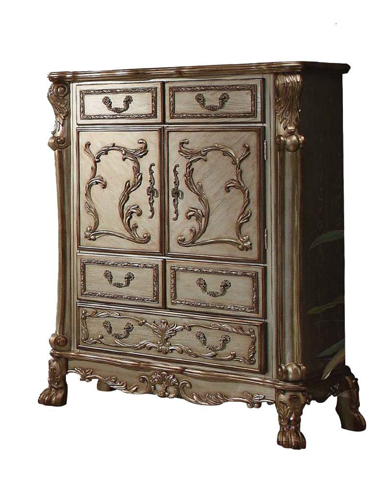 

    
 Order  Pearl White & Gold Patina Queen Bedroom Set 5 Dresden II-27820Q Acme Traditional
