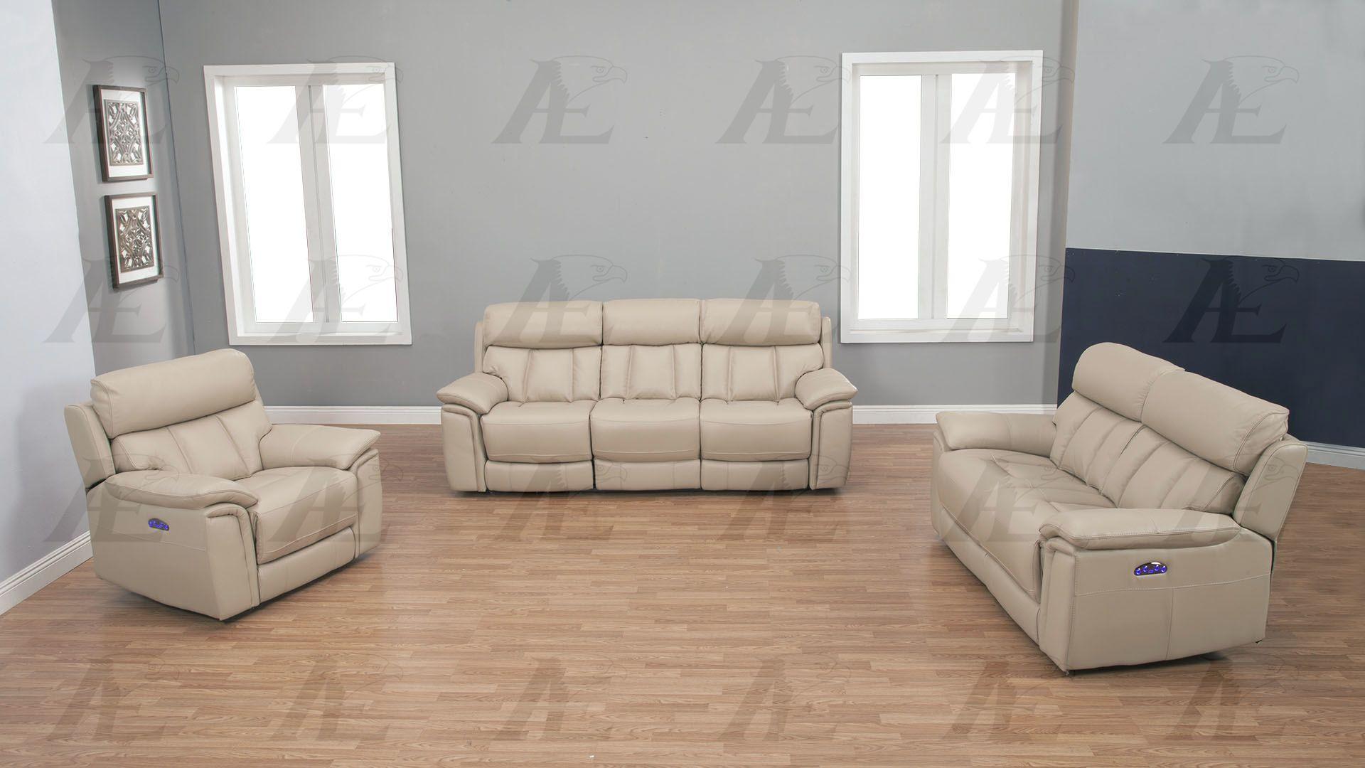 

        
American Eagle Furniture EK-H512-PB Reclining Set Pebble Top grain leather 00656237670044
