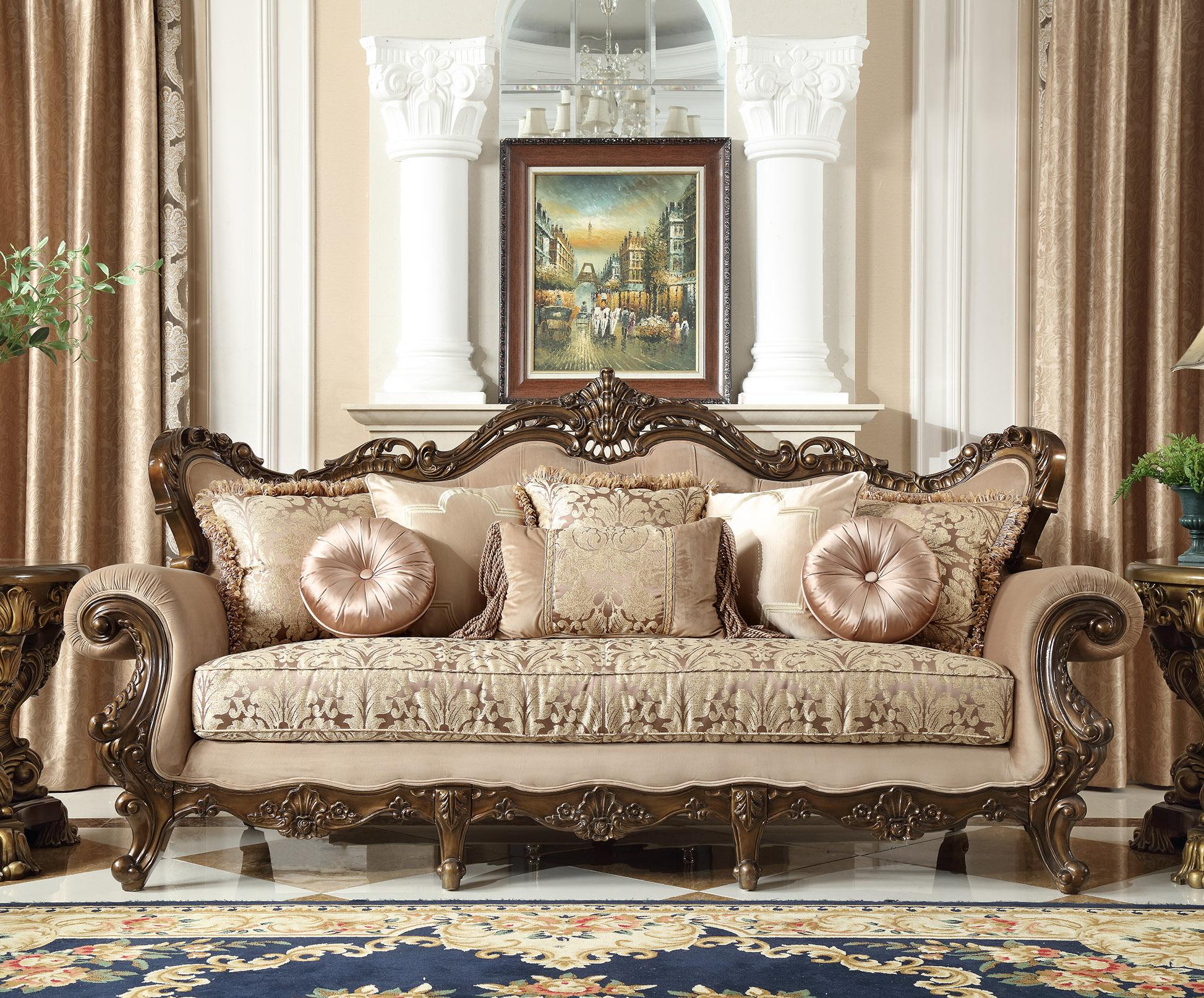 

    
Perfect Brown & Silk Beige Fabric Sofa Set 2Pcs Traditional Homey Design HD-6935
