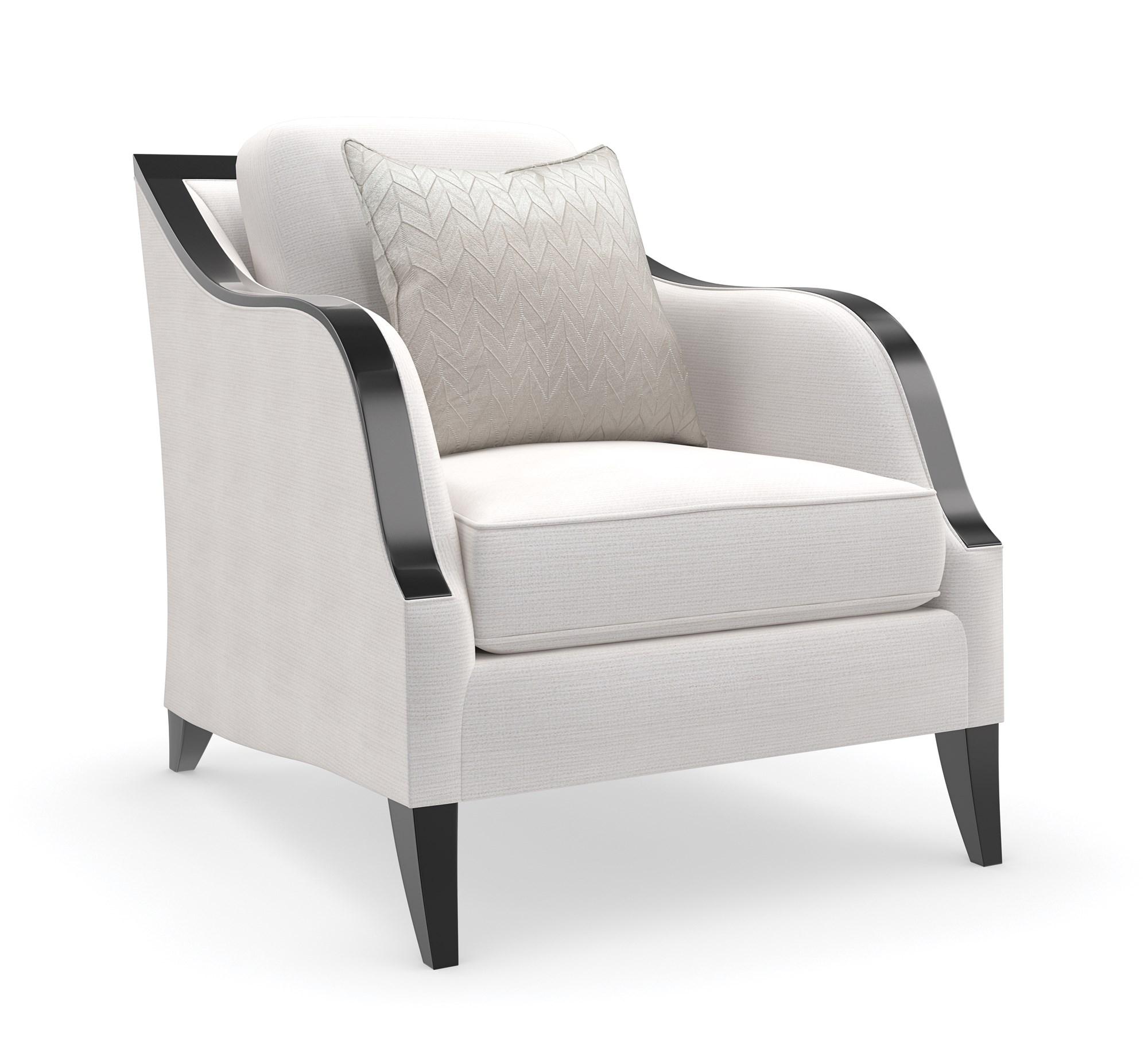 Contemporary Armchair PITCH PERFECT CHAIR UPH-422-131-A in Cream Fabric