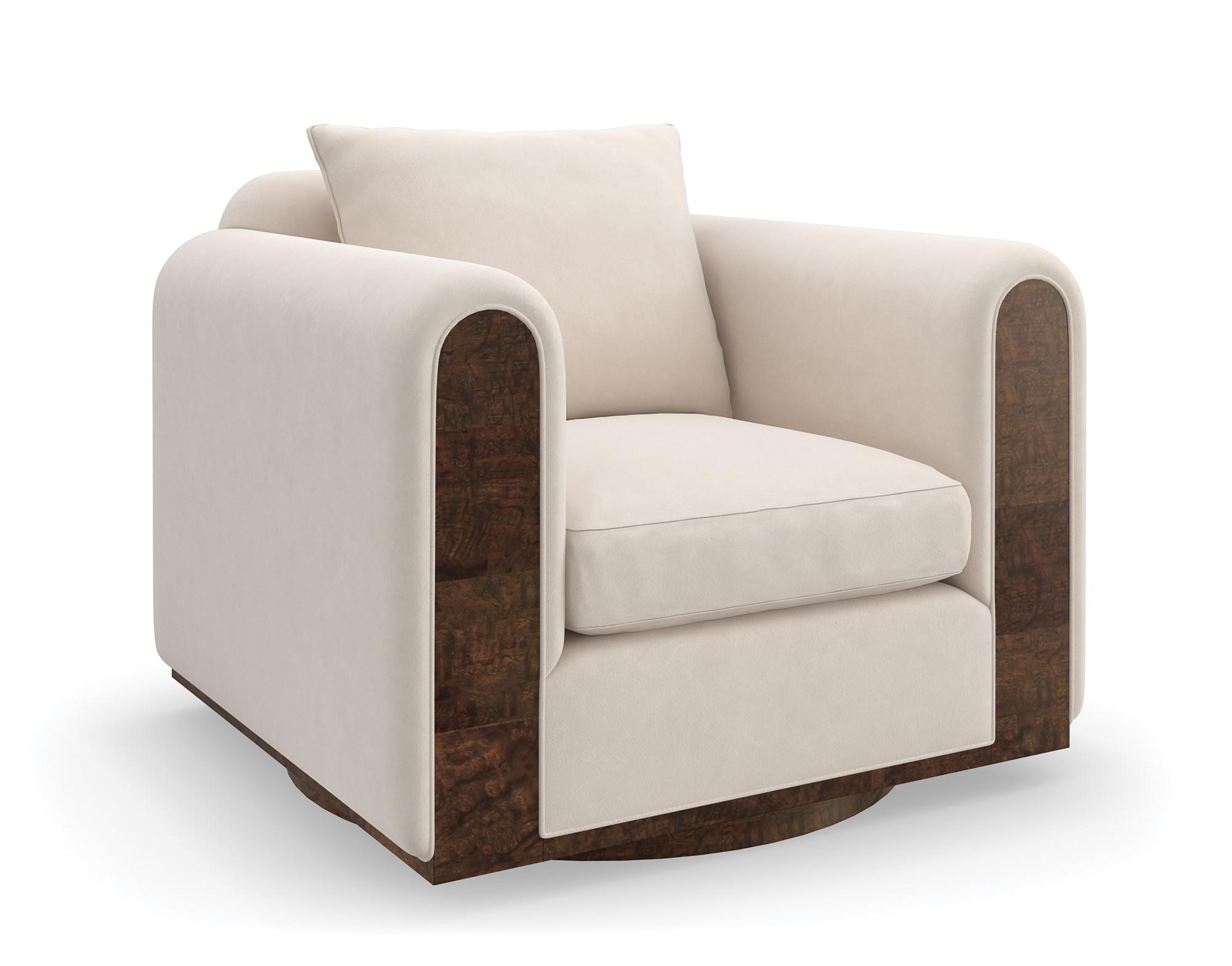 

    
Performance Cream Fabric & Galway Burl Finish Fabric DIMITRI CHAIR by Caracole
