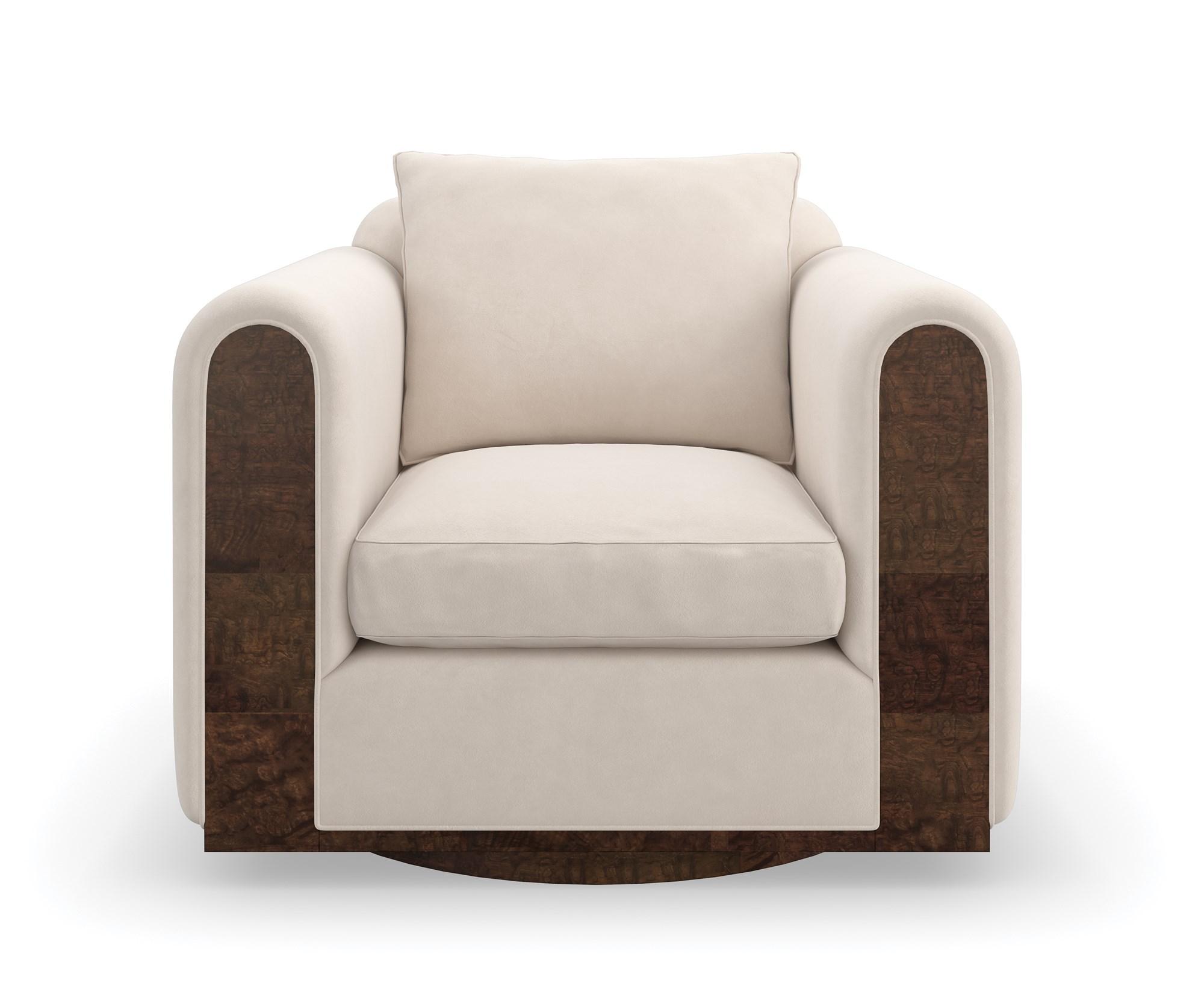 

    
Performance Cream Fabric & Galway Burl Finish Fabric DIMITRI CHAIR by Caracole
