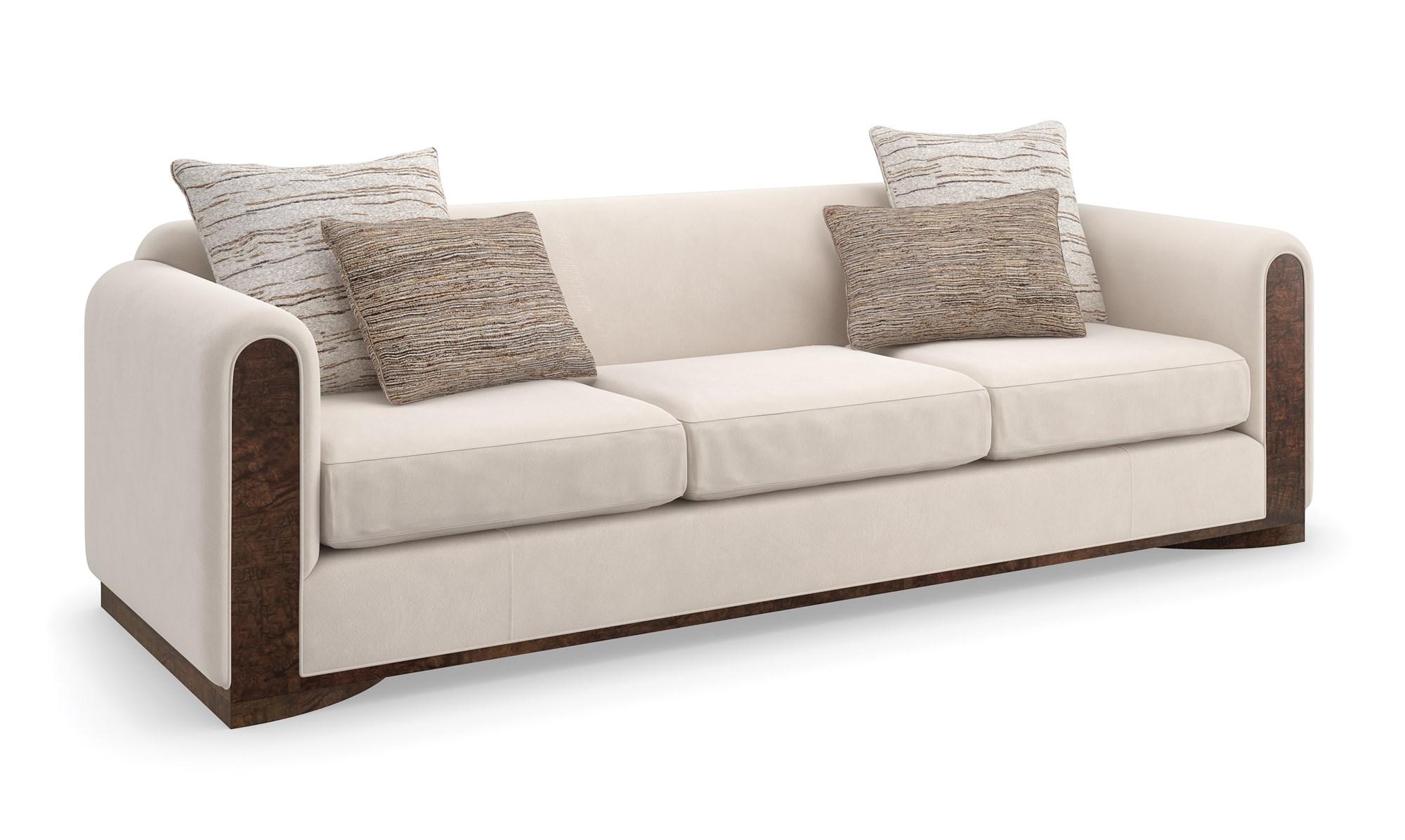 Contemporary Sofa DIMITRI SOFA UPH-022-011-A in Cream, Brown Fabric