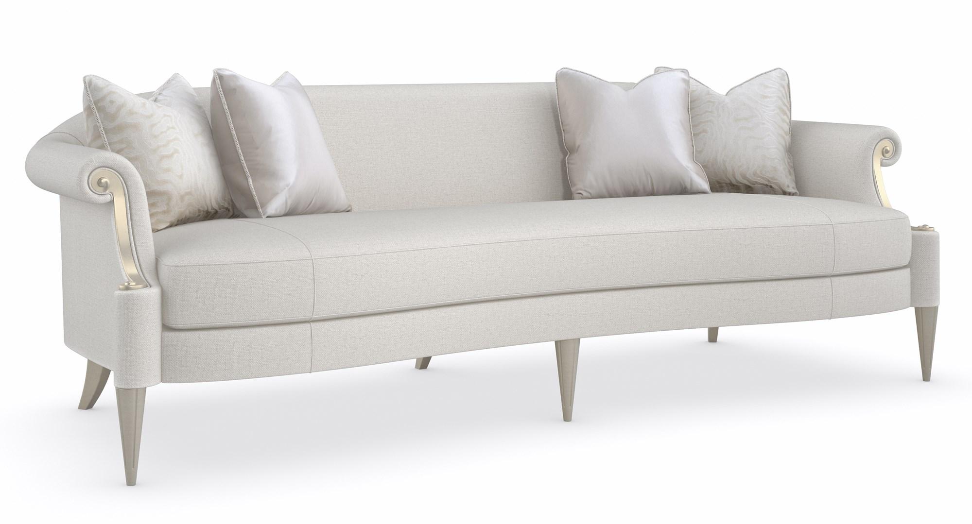

    
Performance Velvet & Soft Radiance Paint Scroll Arms Sofa LILLIAN by Caracole
